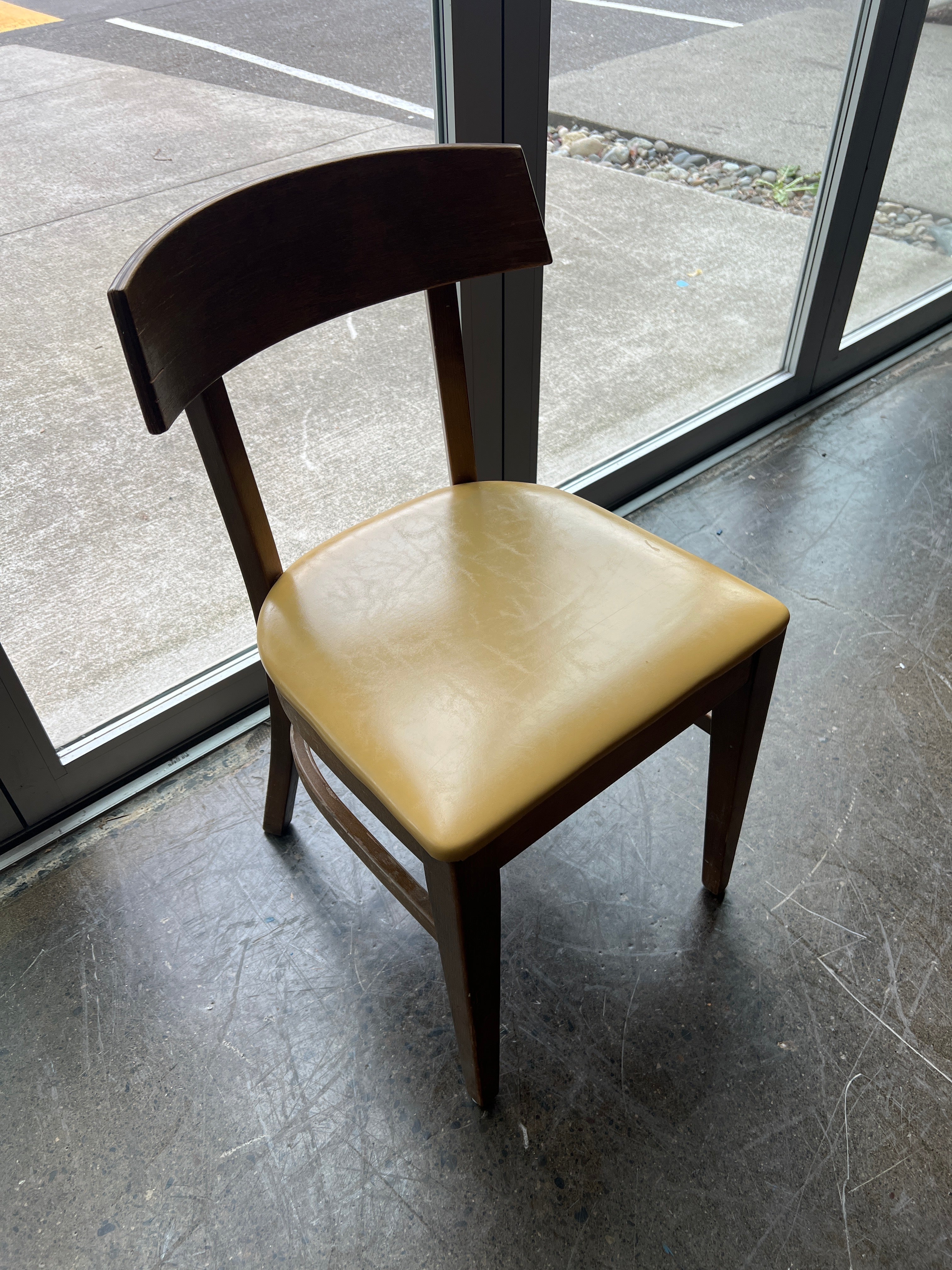 Mid-Century Yellow Vinyl Dining Chair (As-Is)