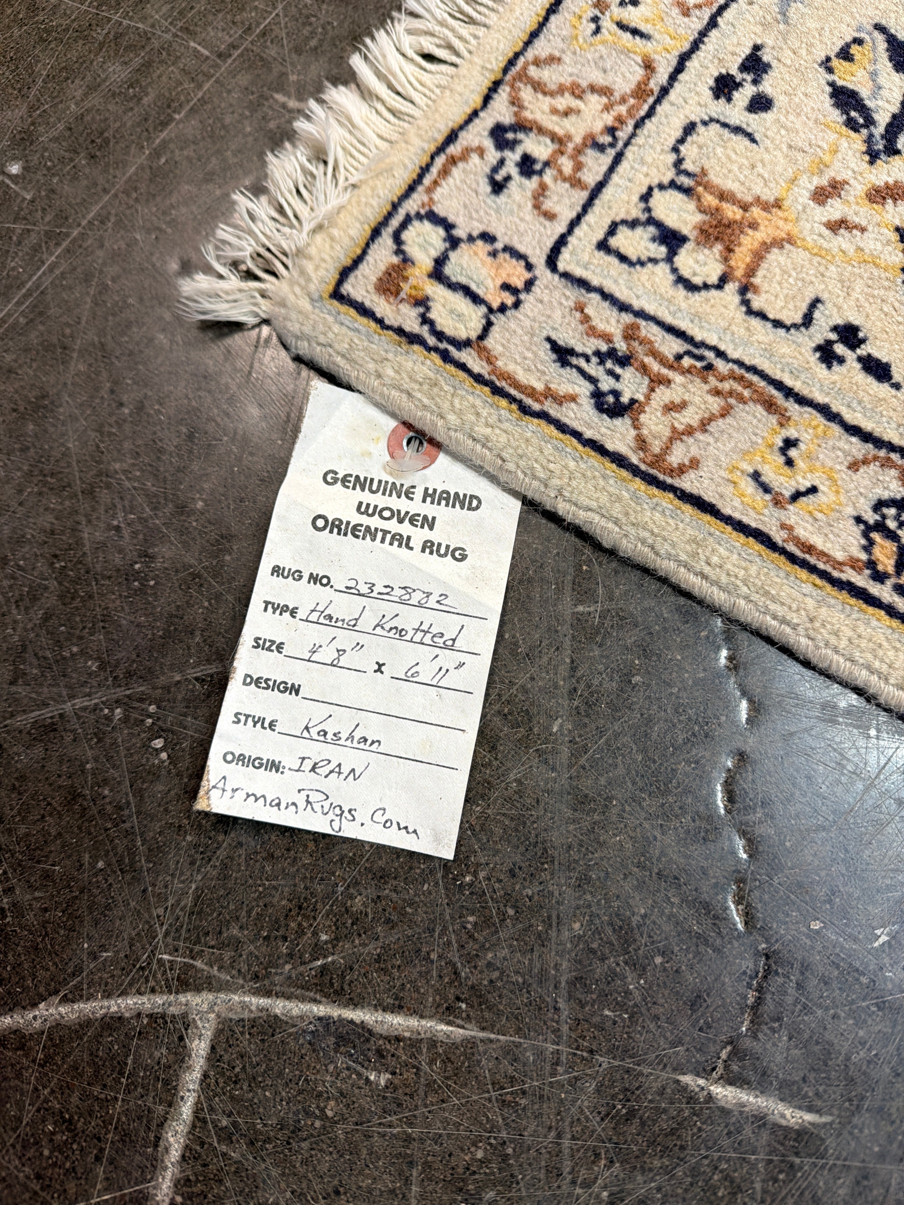 Genuine Hand-Knotted Kashan-Style Persian Area Rug | 5' x 7', Arman Rugs, Iran