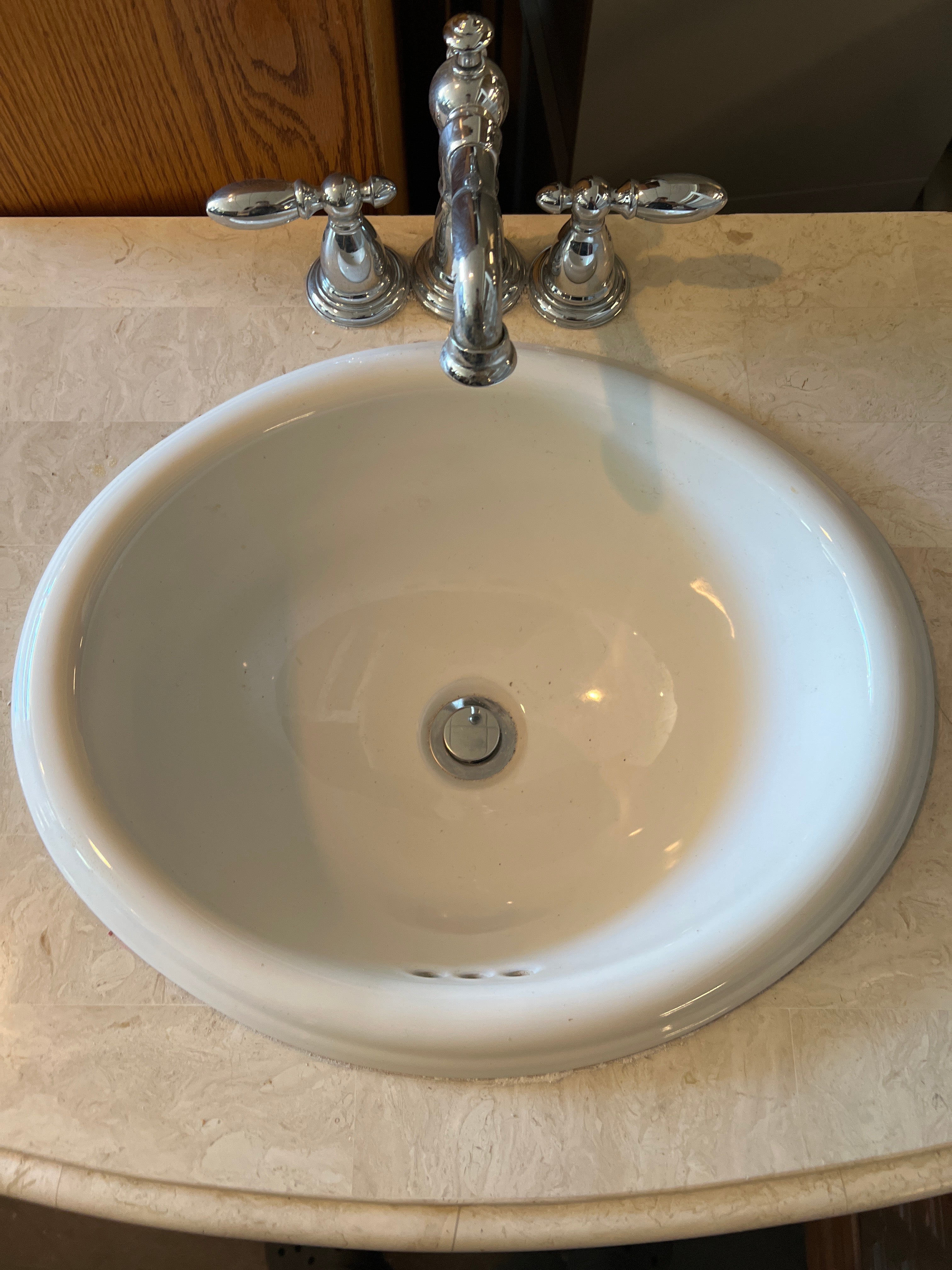 Vintage Single Sink Vanity with Marble Top