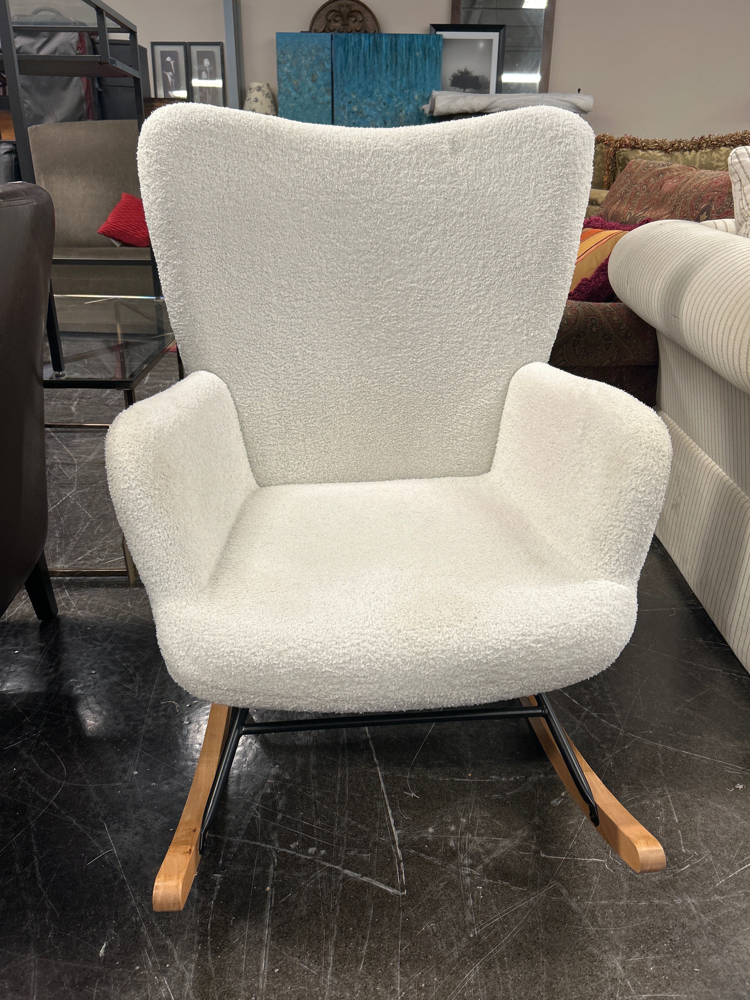 White Plush Rocker