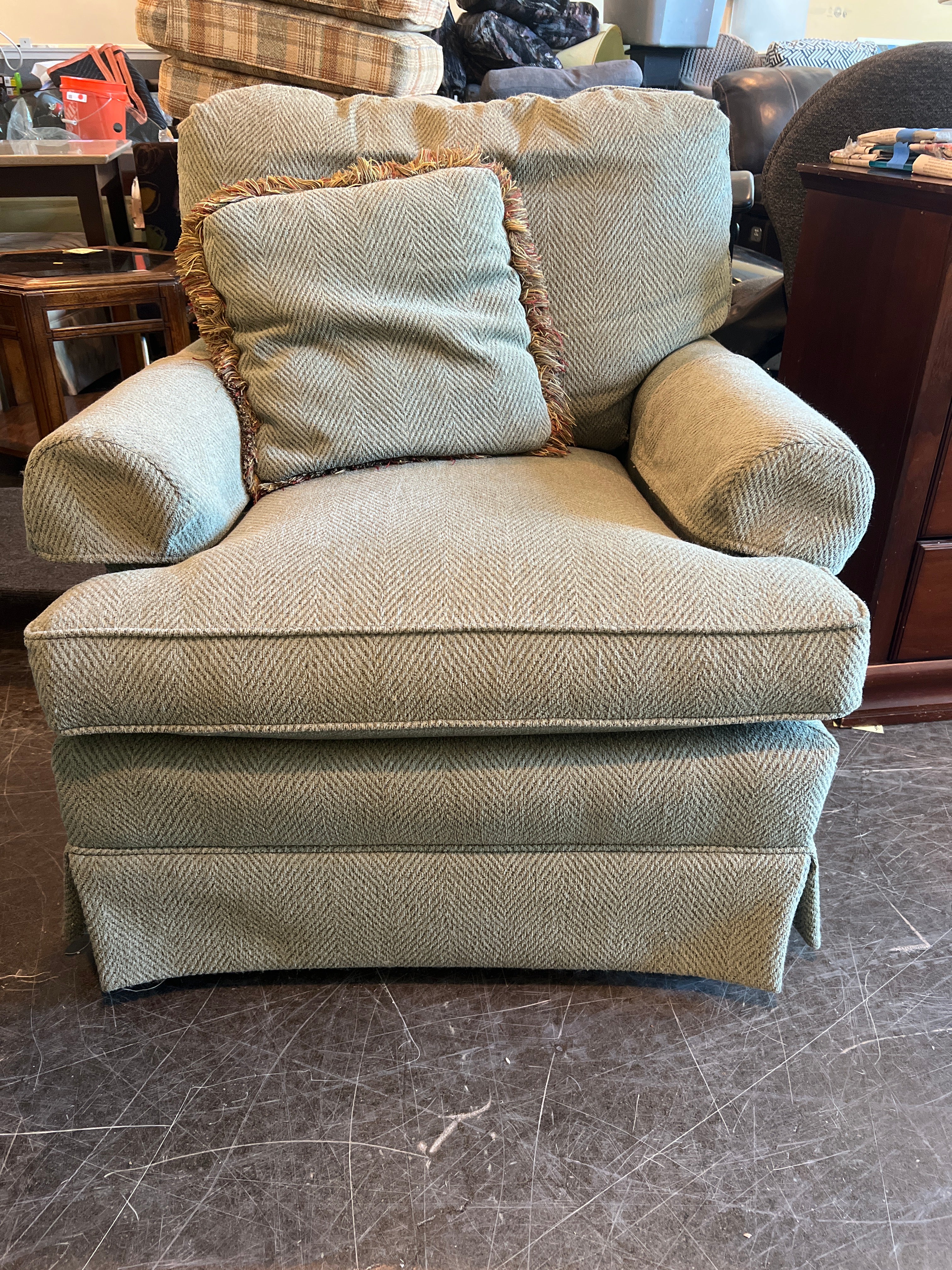 Pair of Relaxing Thomasville Herringbone Armchair