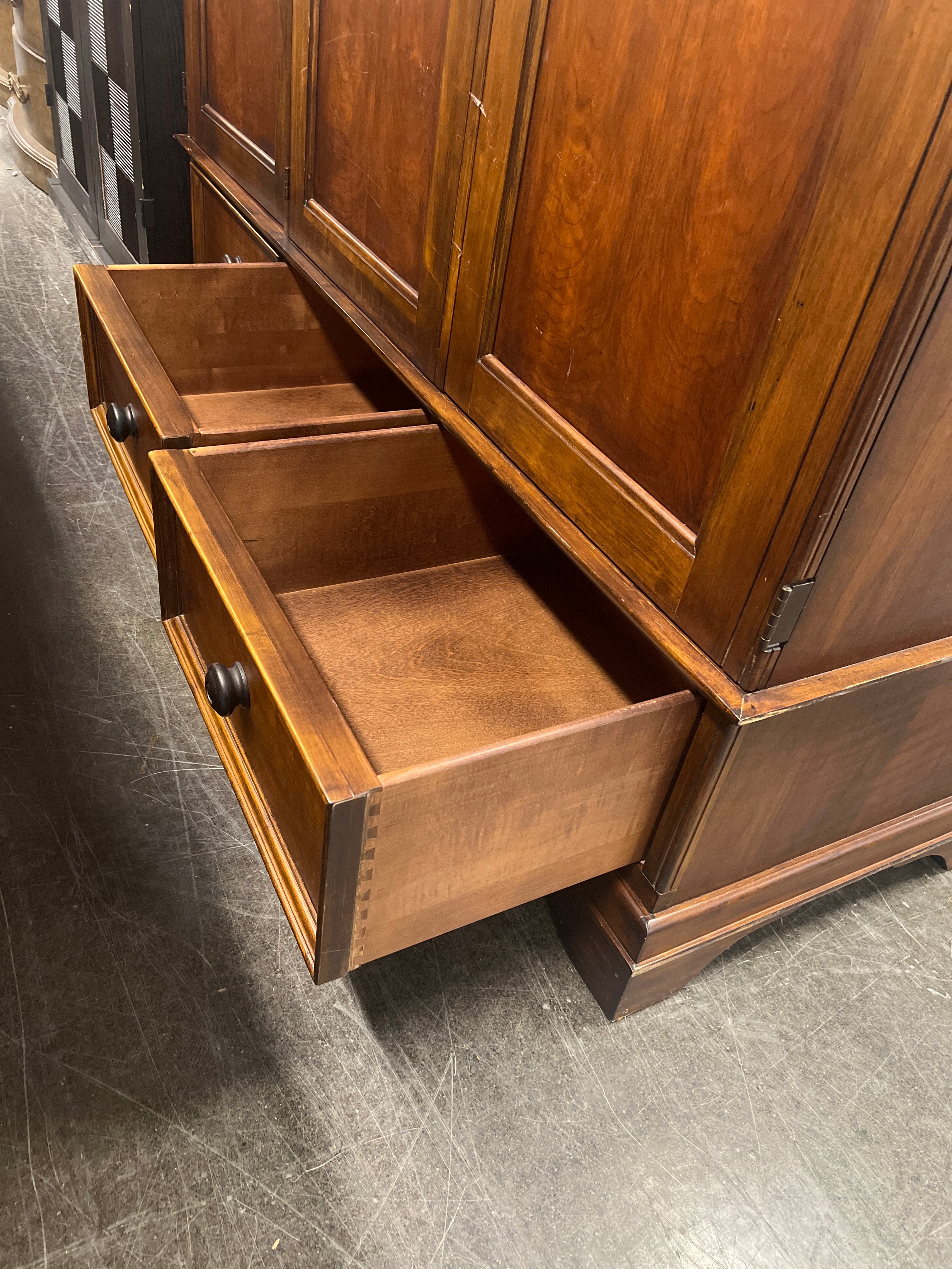 Traditional Dark Wood Storage Armoire with Drawers