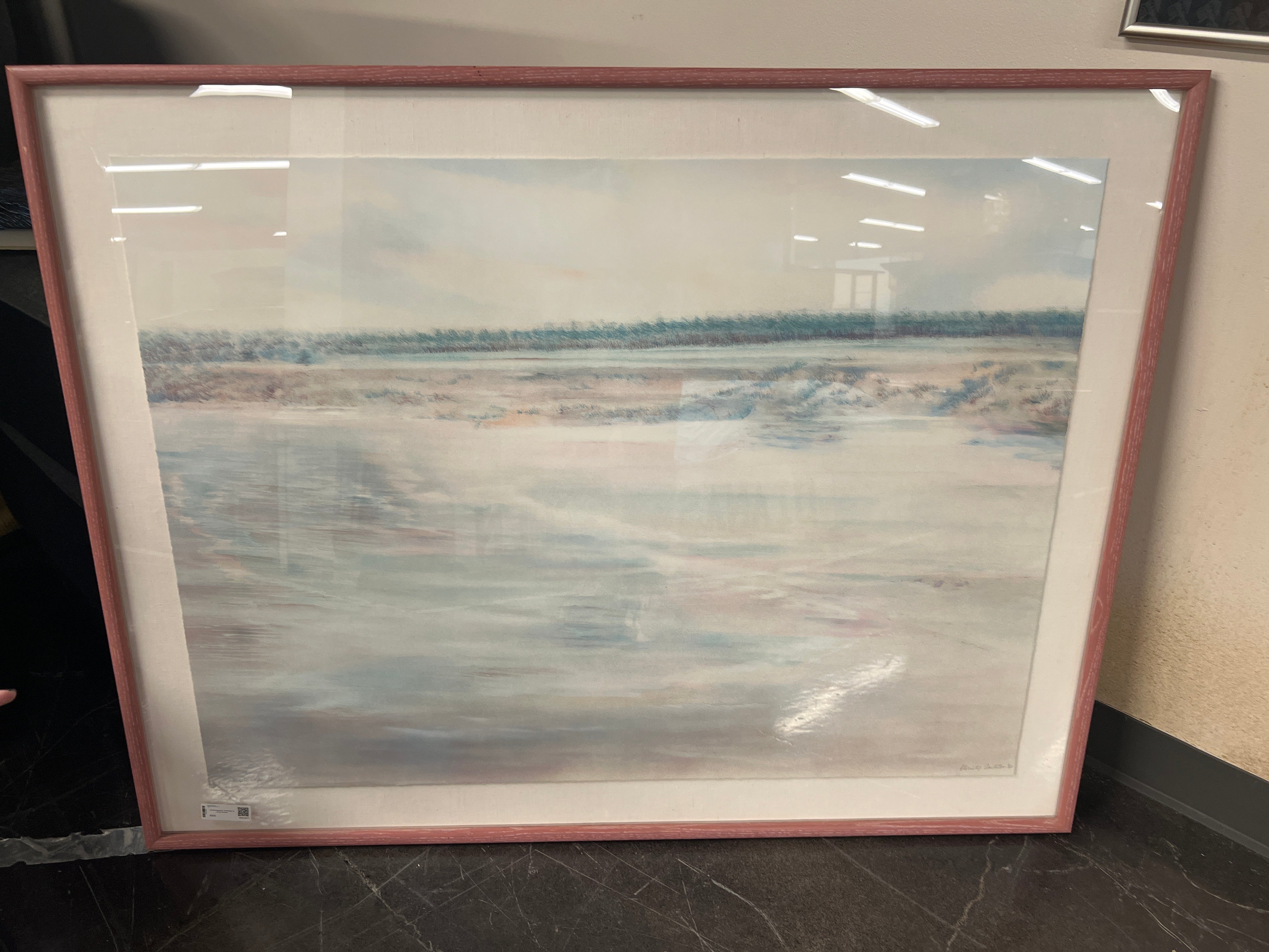 Framed watercolor "white edge" by Christy Carleton