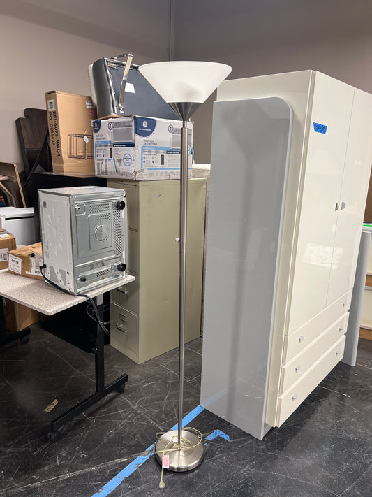 Modern Metal Floor Lamp with White Shade