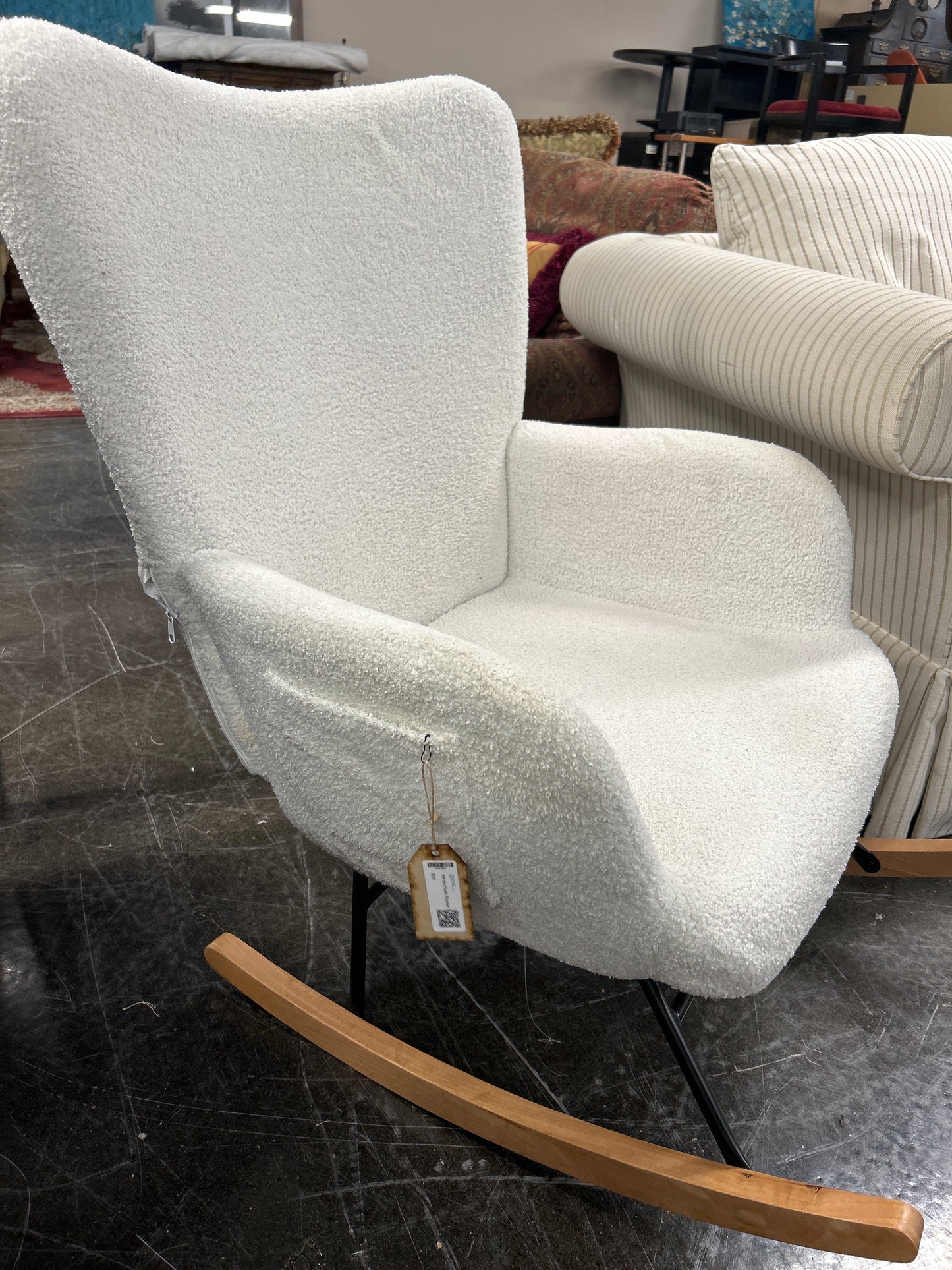 White Plush Rocker