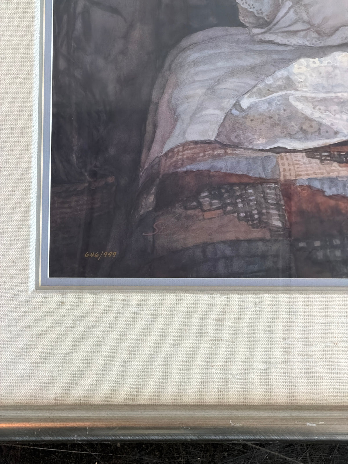 Steve Hanks Framed Limited Edition Figurative Art Print of Woman on Bed