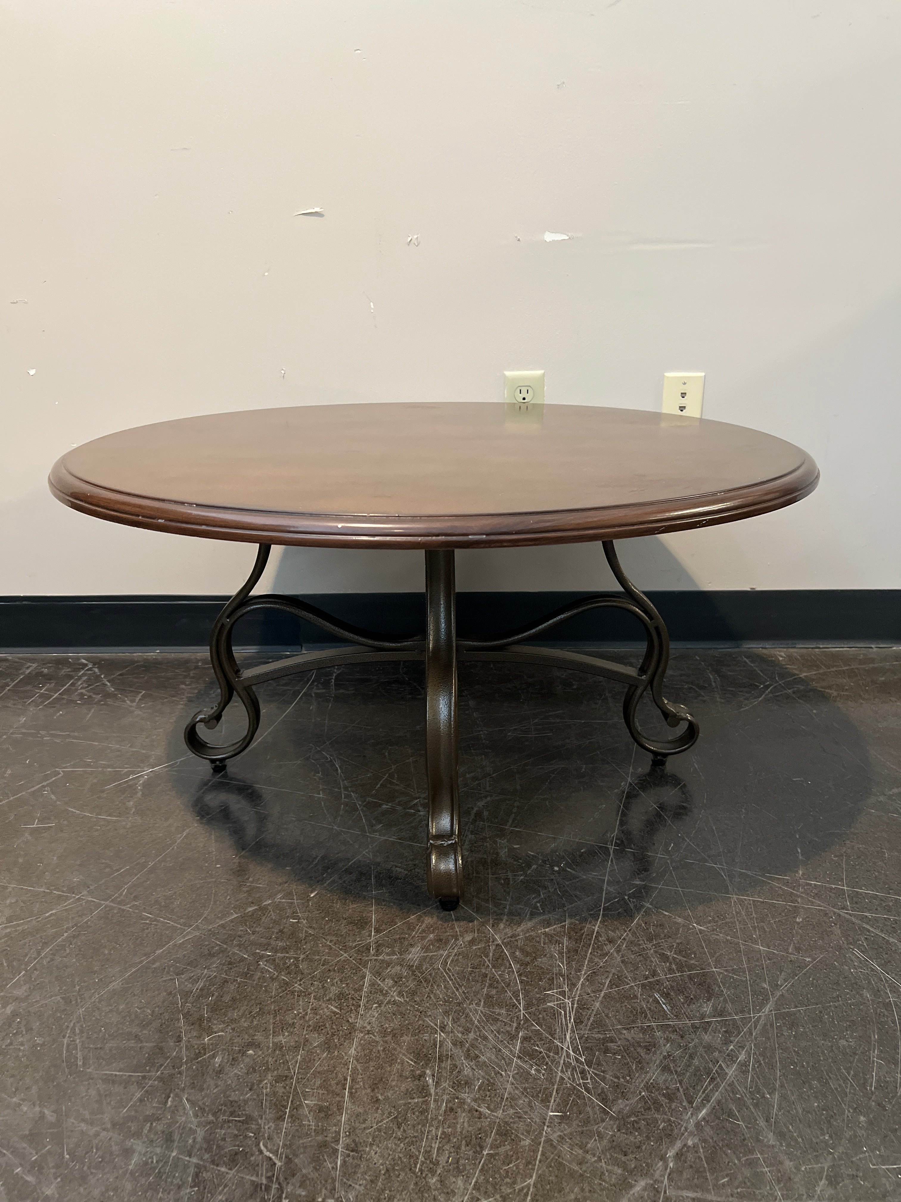 Round Wood Pedestal Coffee Table