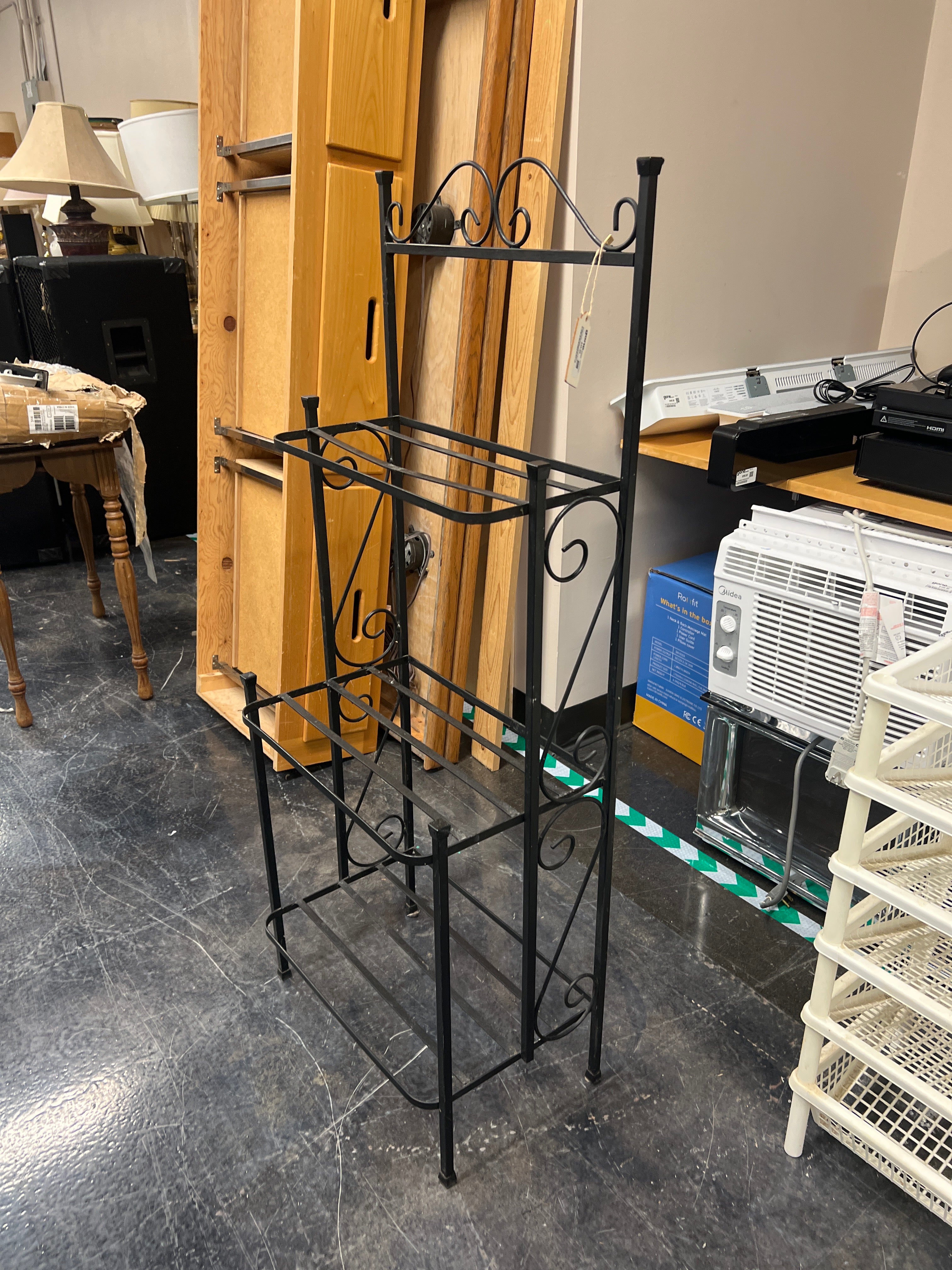 Ornate Metal Three-Tiered Shelf