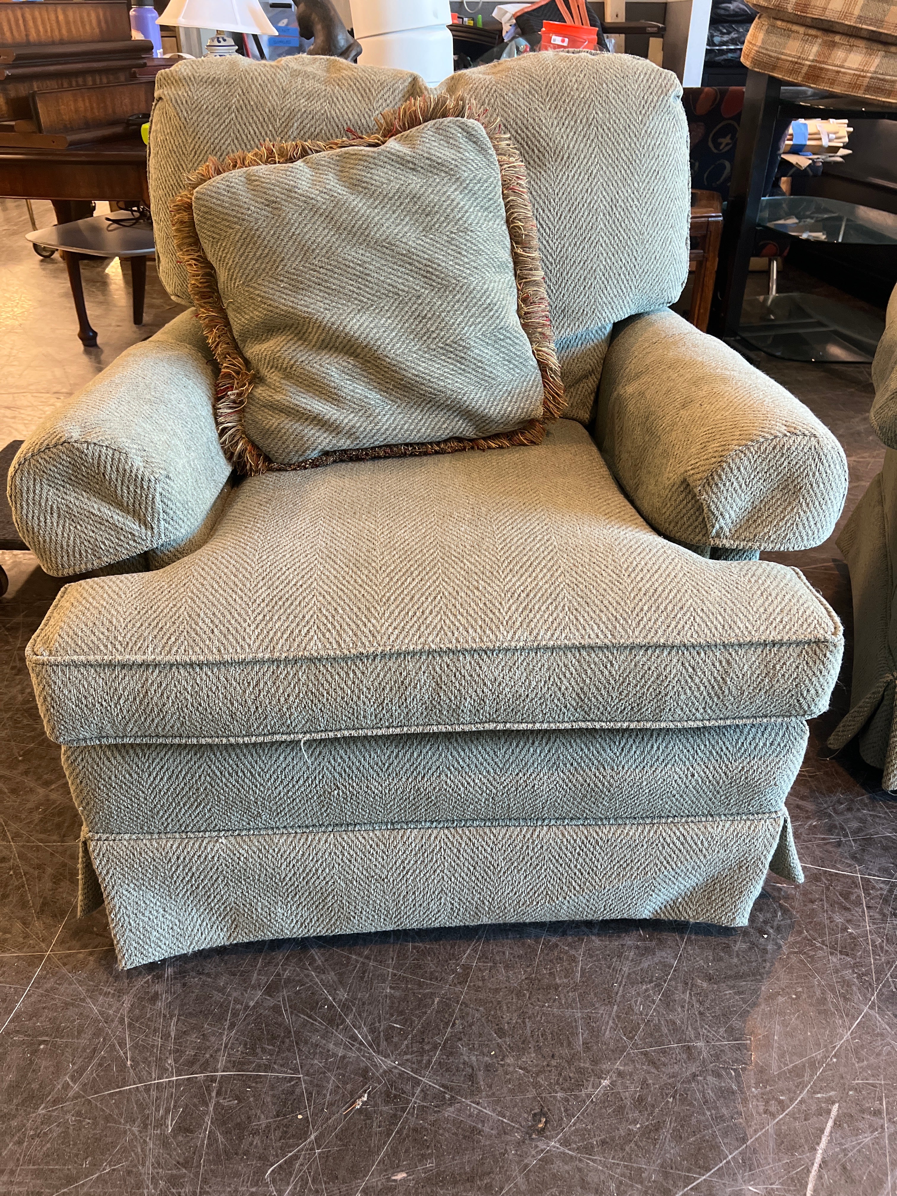 Pair of Relaxing Thomasville Herringbone Armchair