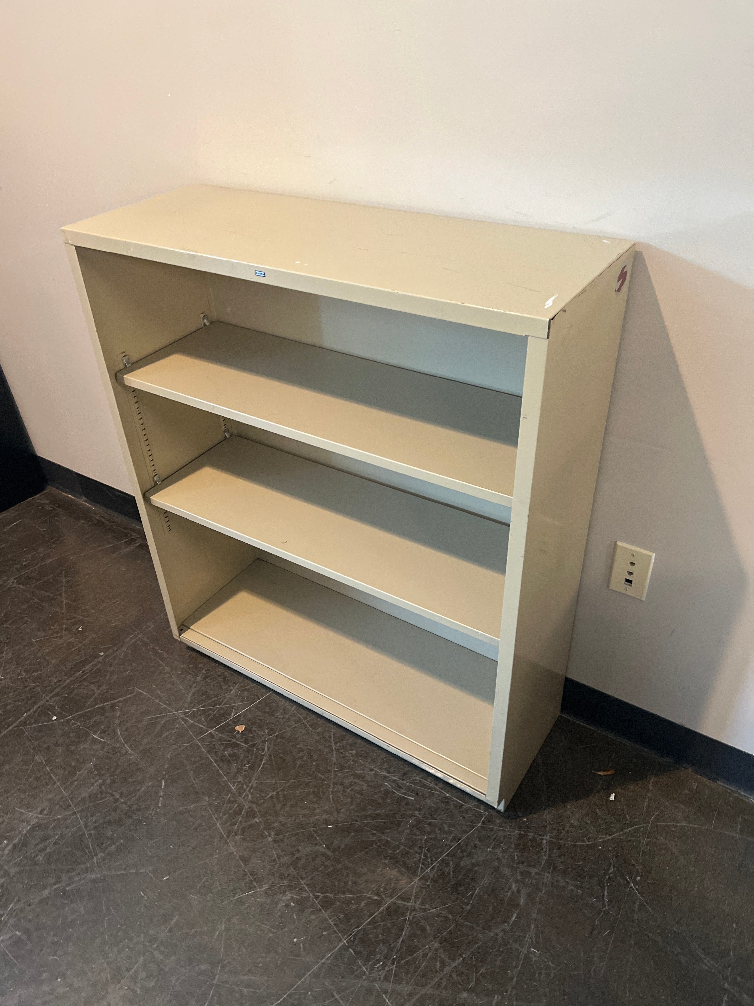 Hon Beige Metal 3-Shelf Bookcase