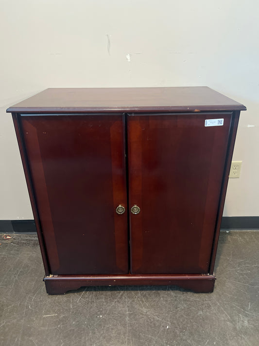 Dark Brown Hardwood Cabinet with Double Doors