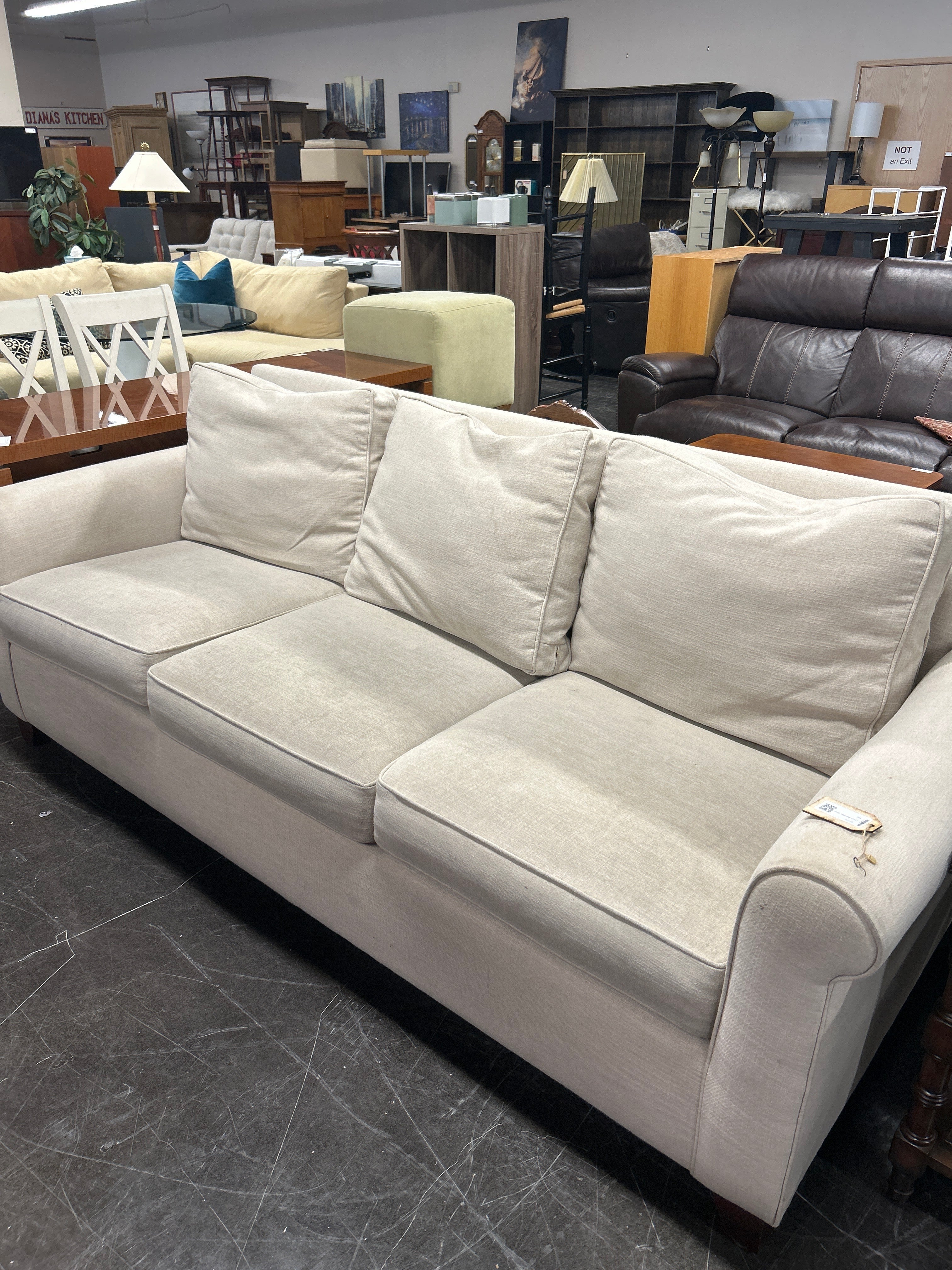 Cream Microfiber Couch