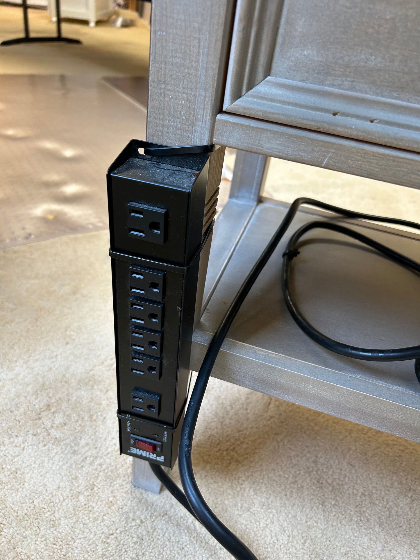2 Drawer Wooden Nightstand W/ Power Strip