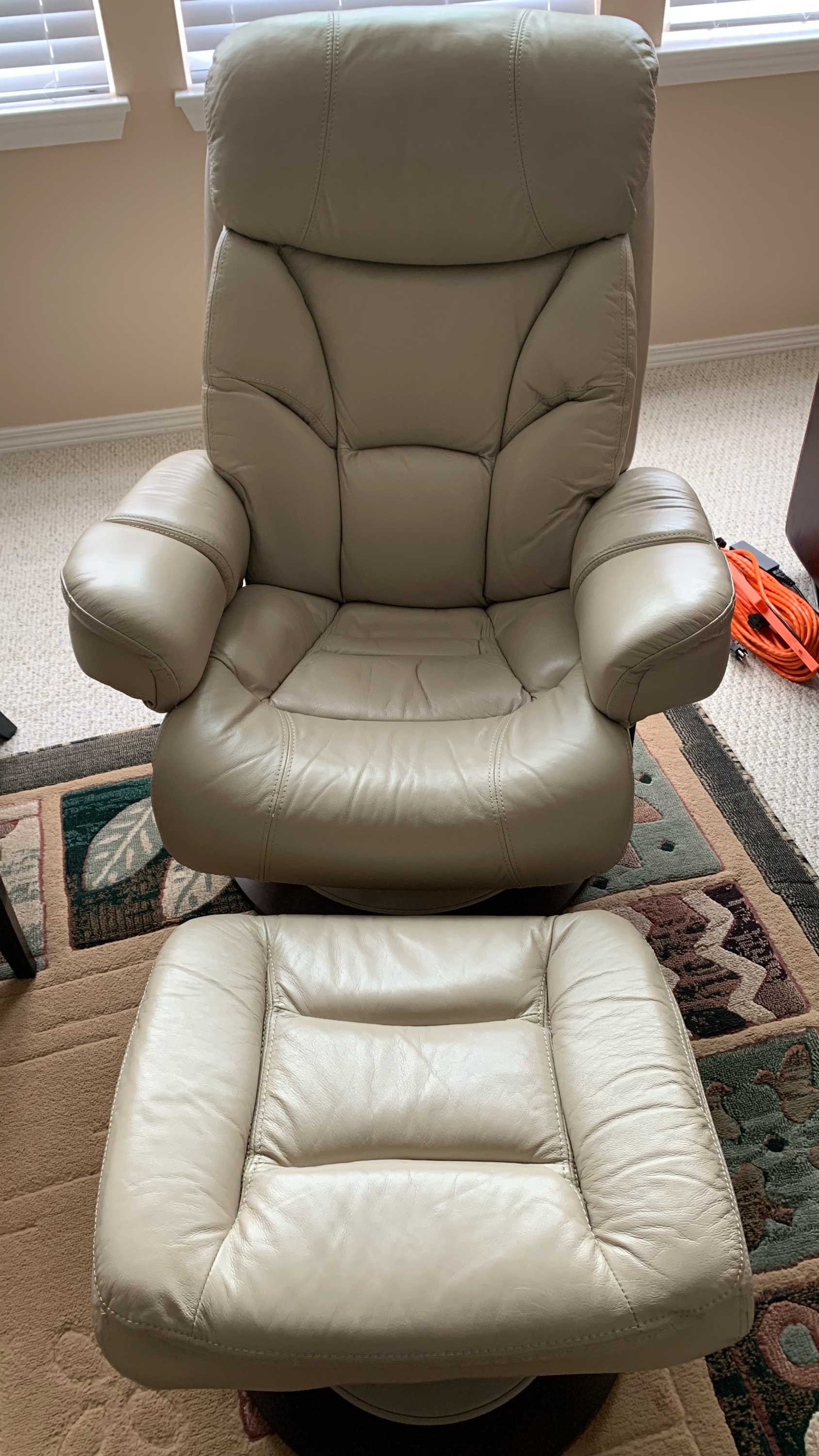 Gray Armchair w/ Footrest