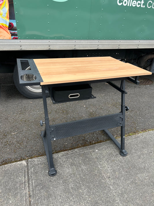 Wood and Metal Lift top Drafting Desk