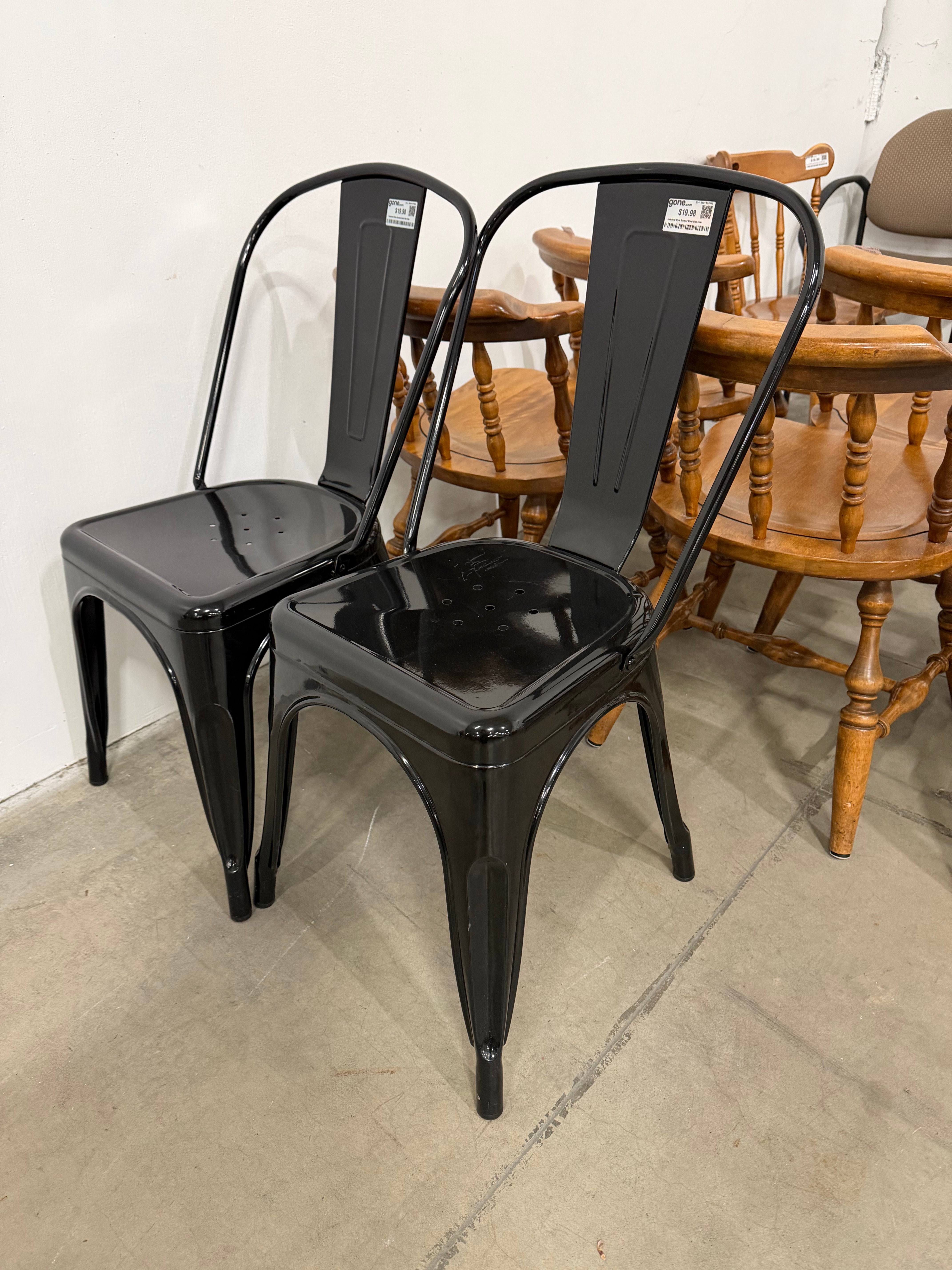 Industrial Style Brushed Metal Side Chair