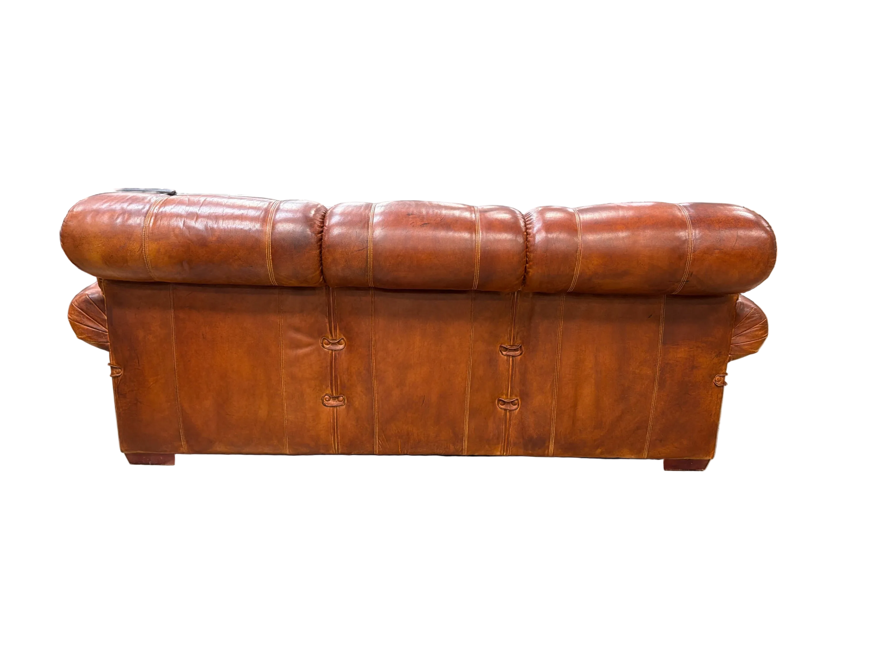 Lauren Leather Co. Full-Grain Distressed Leather Sofa - Custom Made High End - Made in USA (2 Available)