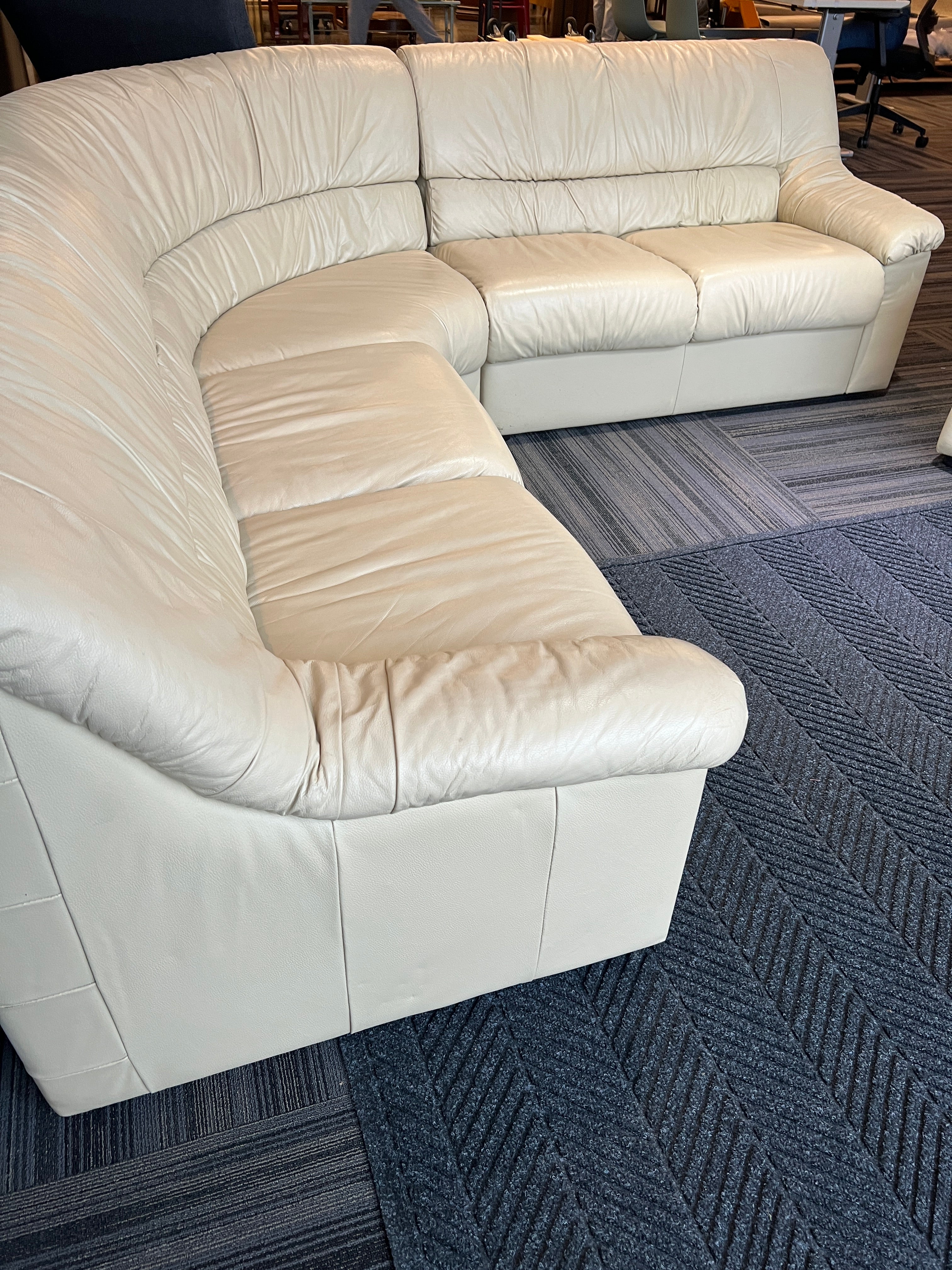 White Leather Sectional Couch