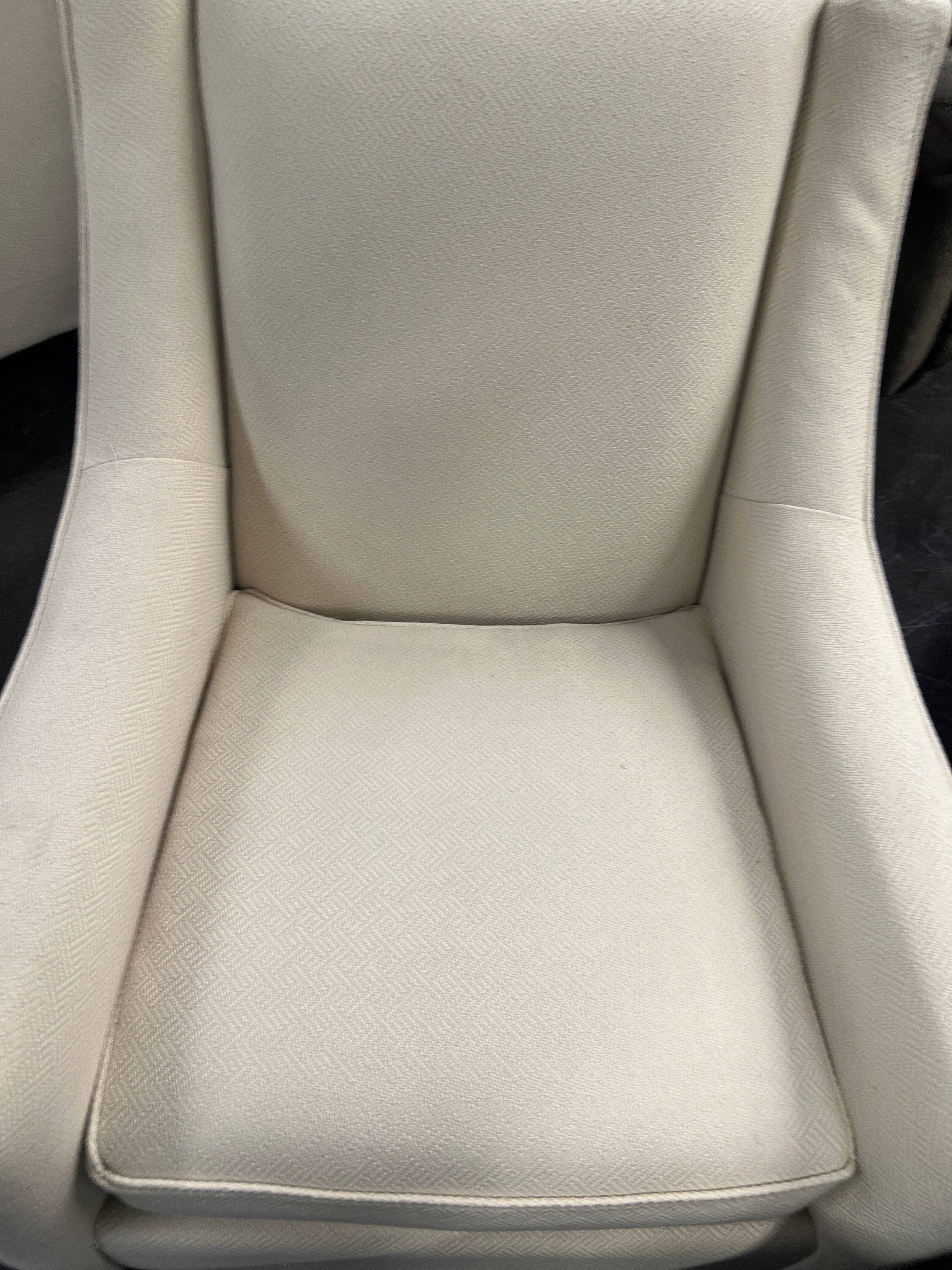 Set of Two White Basset Armchairs