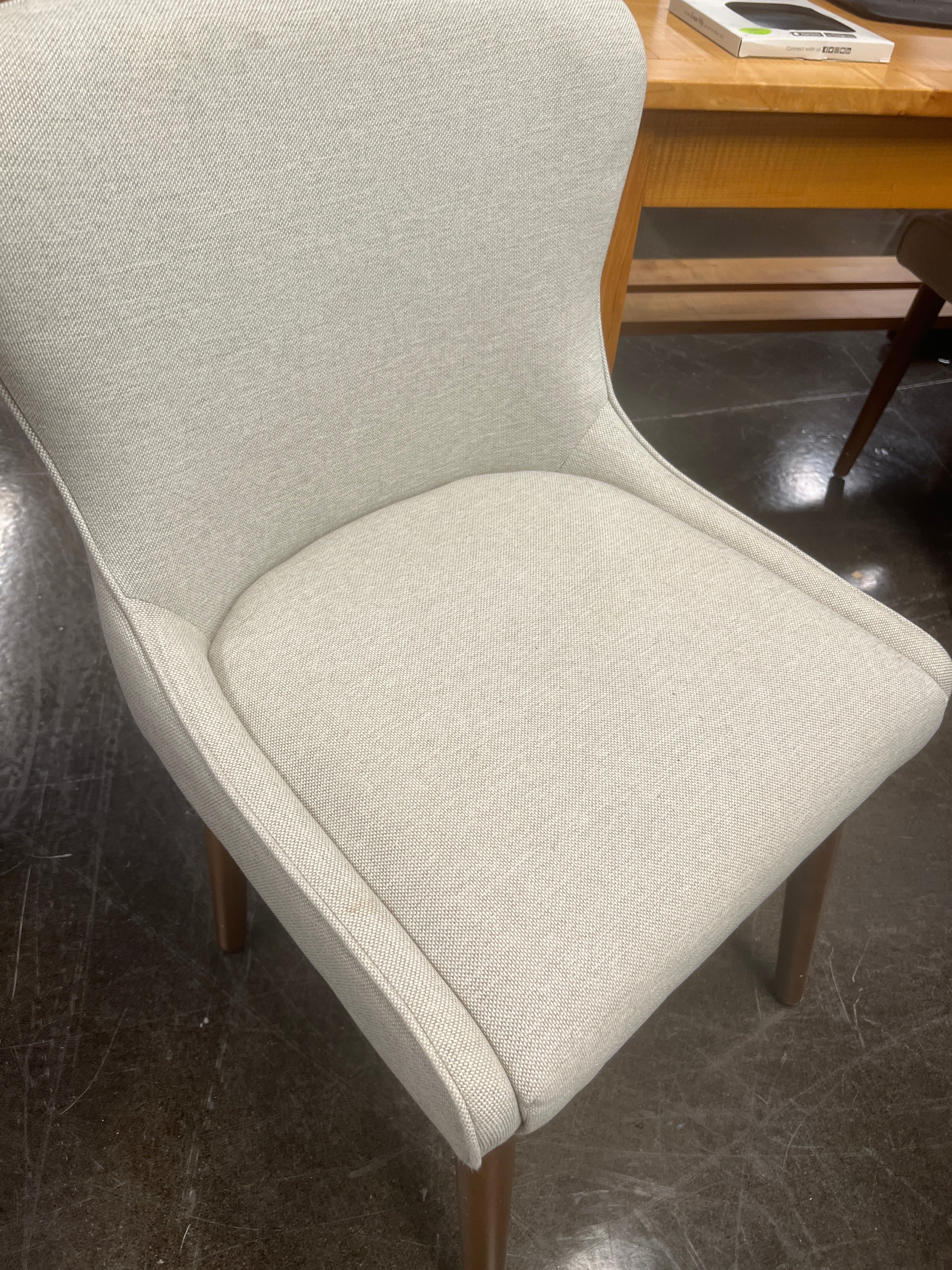 Elegant Beige Cloth Dining Chair from World Market Set of Two