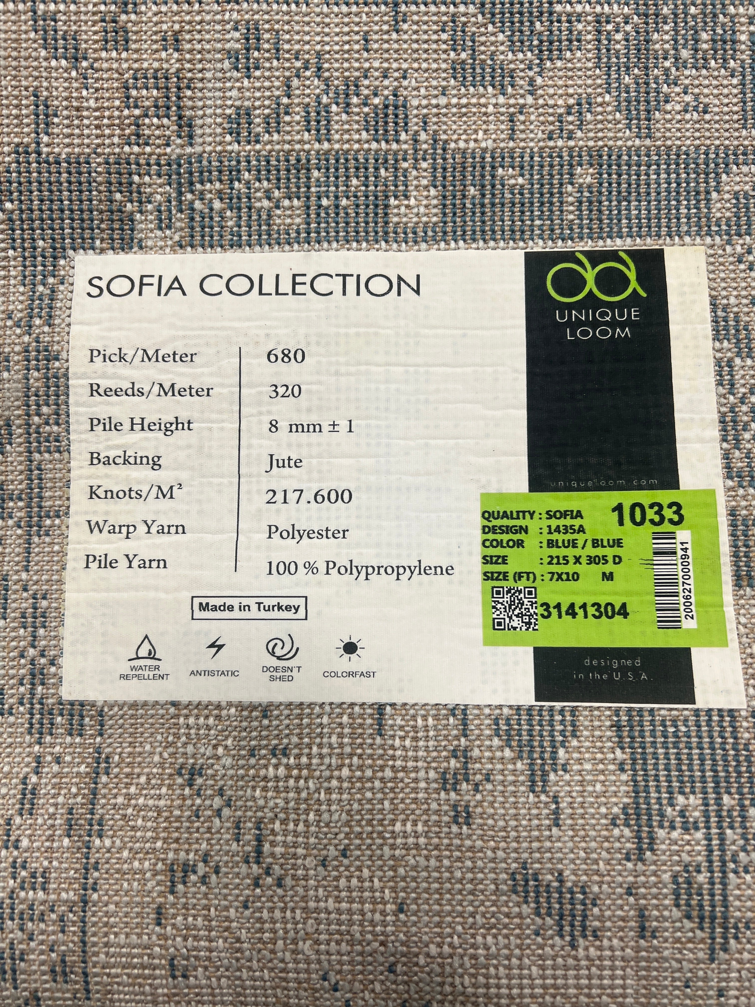 Unique Loom Sofia Collection Rolled Area Rug
