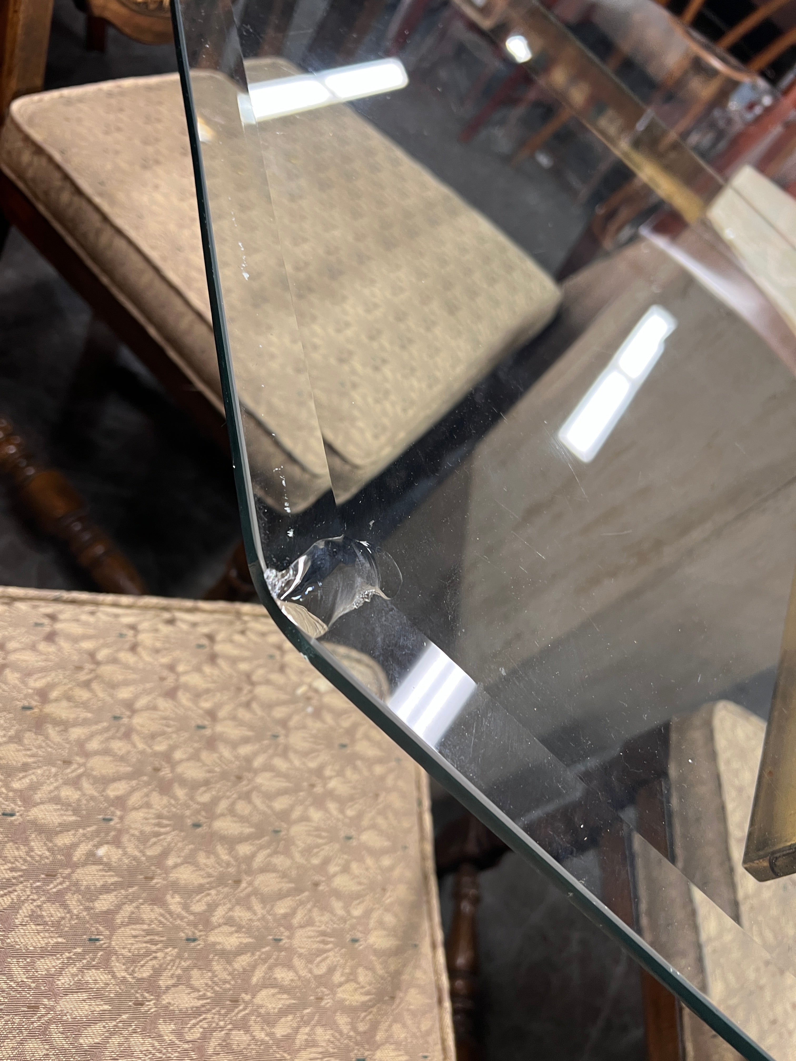 Elegant Travertine Glass Table