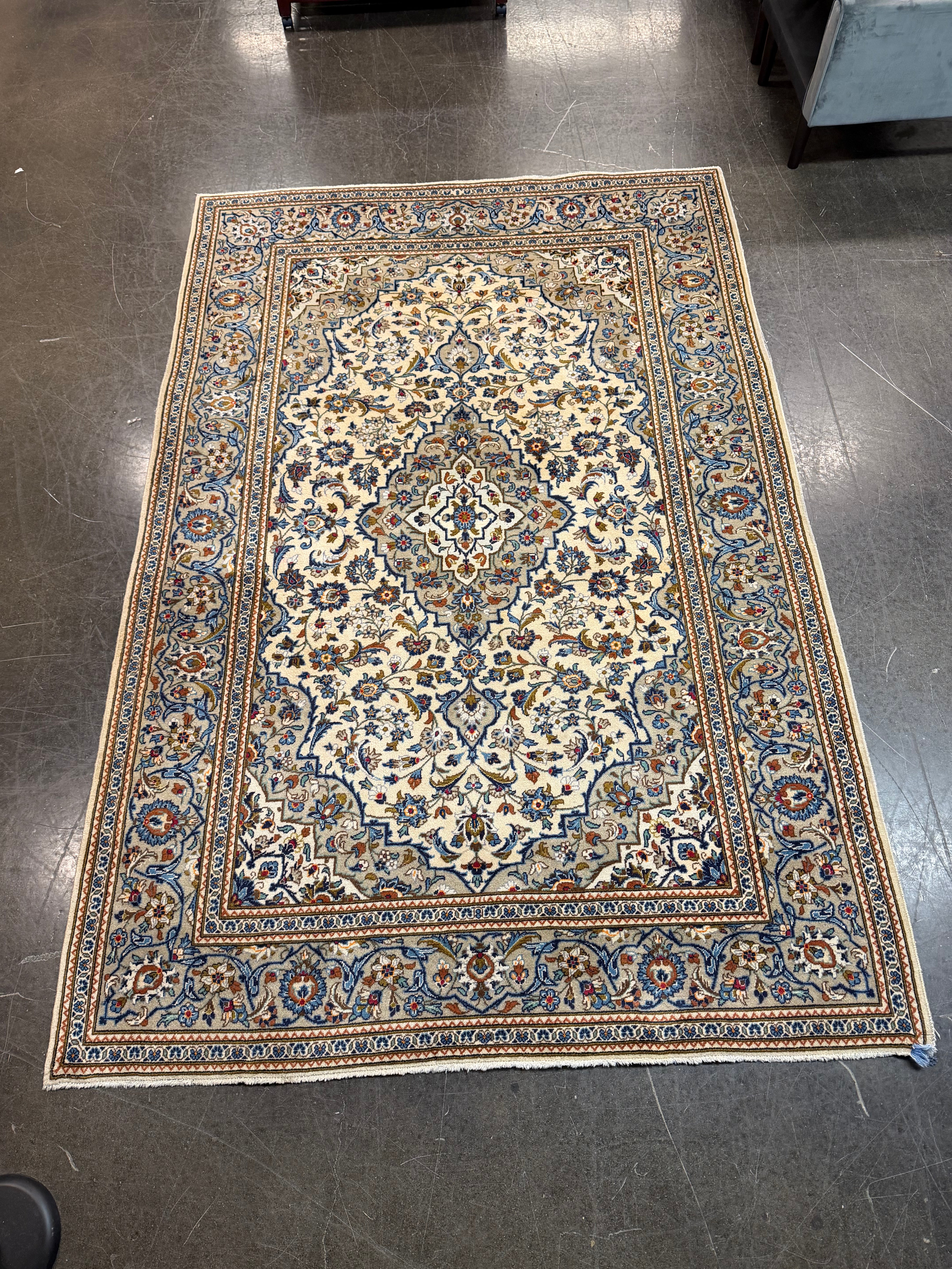 Hand-Knotted Persian Medallion Area Rug — 6'6" x 9'10"