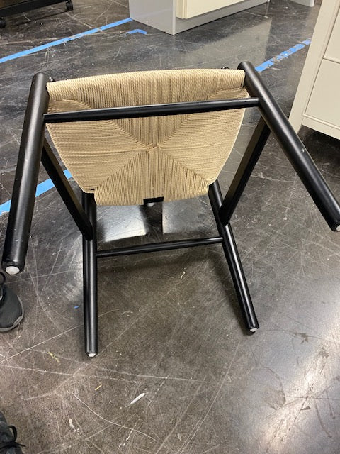 Modern Grey Woven Chair with Black Frame