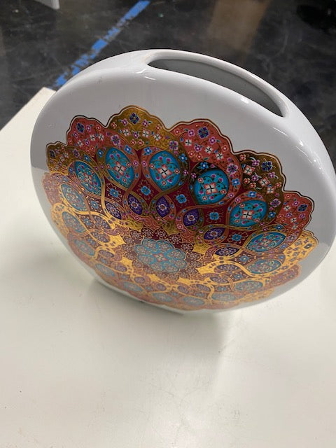Ornate Pink and Gold Decorative Plate