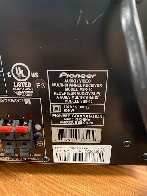 Pioneer Elite's VSX-40 audio/video multi-channel receiver
