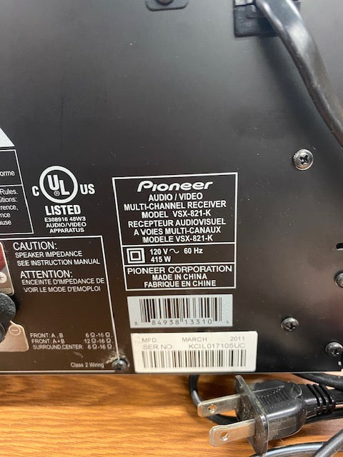 Pioneer Multi-Channel Receiver VSX-821