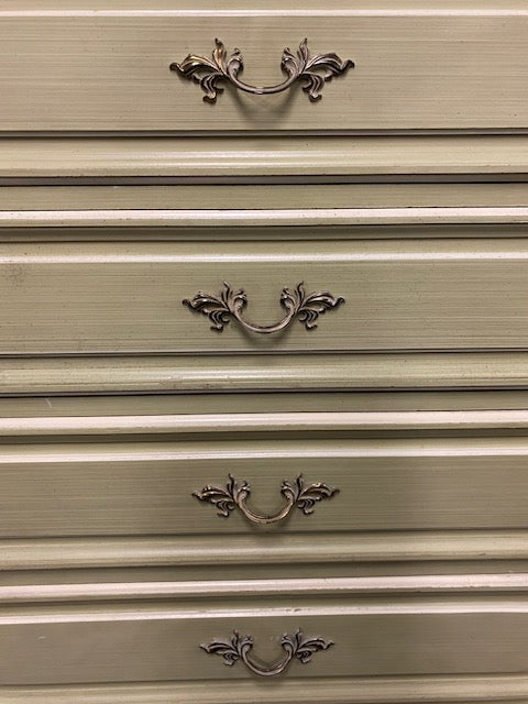 Charming Pale Yellow Five-Drawer Wooden Chest