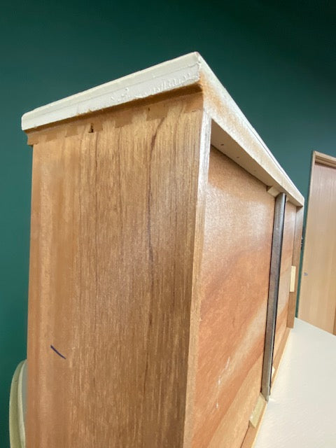 Charming Pale Yellow Five-Drawer Wooden Chest