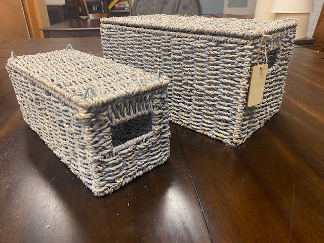 Set of Two Wicker Storage Baskets
