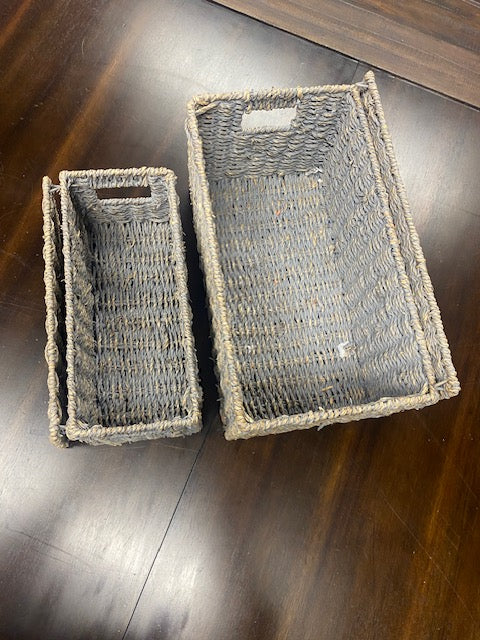 Set of Two Wicker Storage Baskets