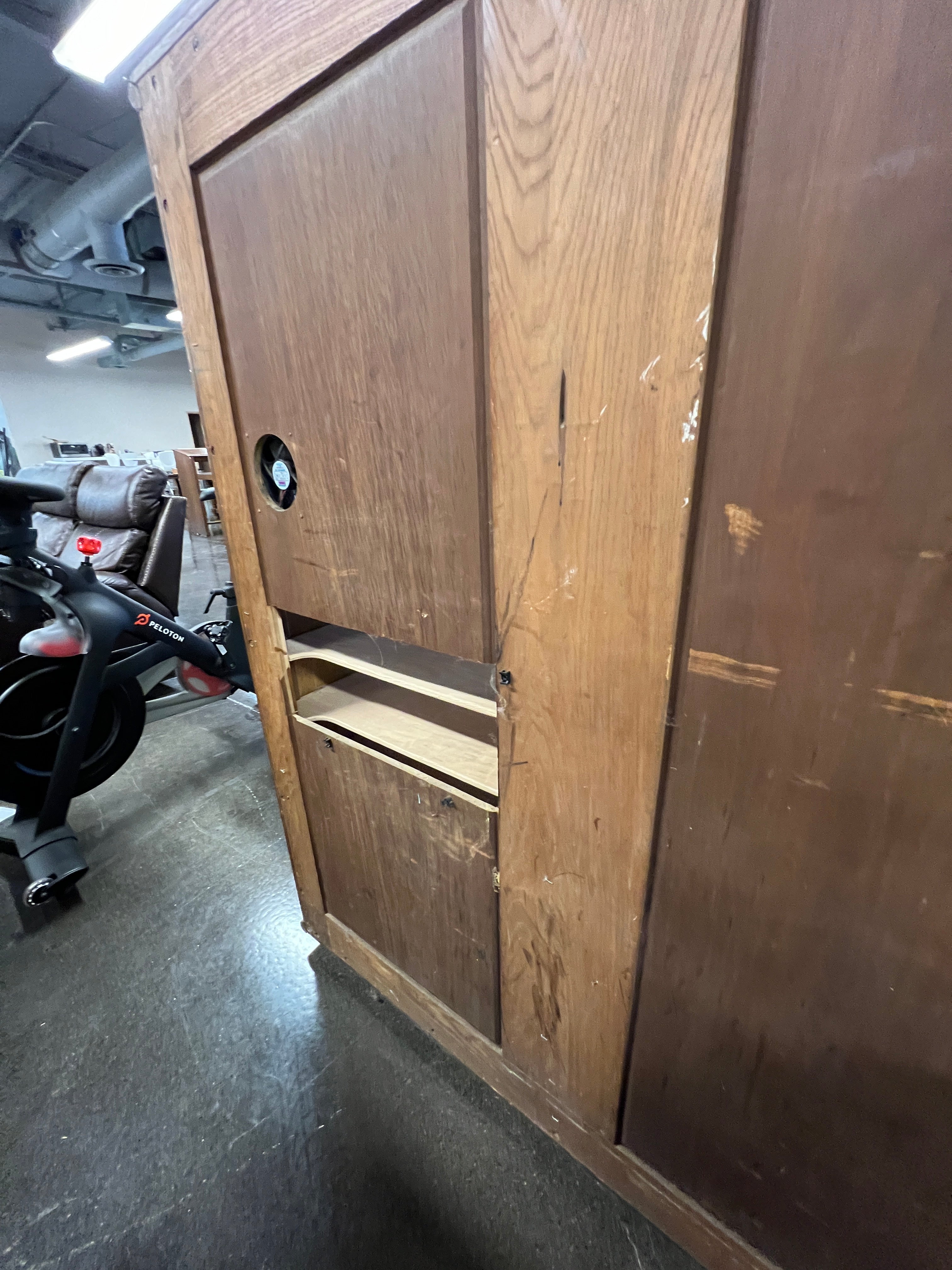 Vintage Armoire Brown Gold Accents - Tall