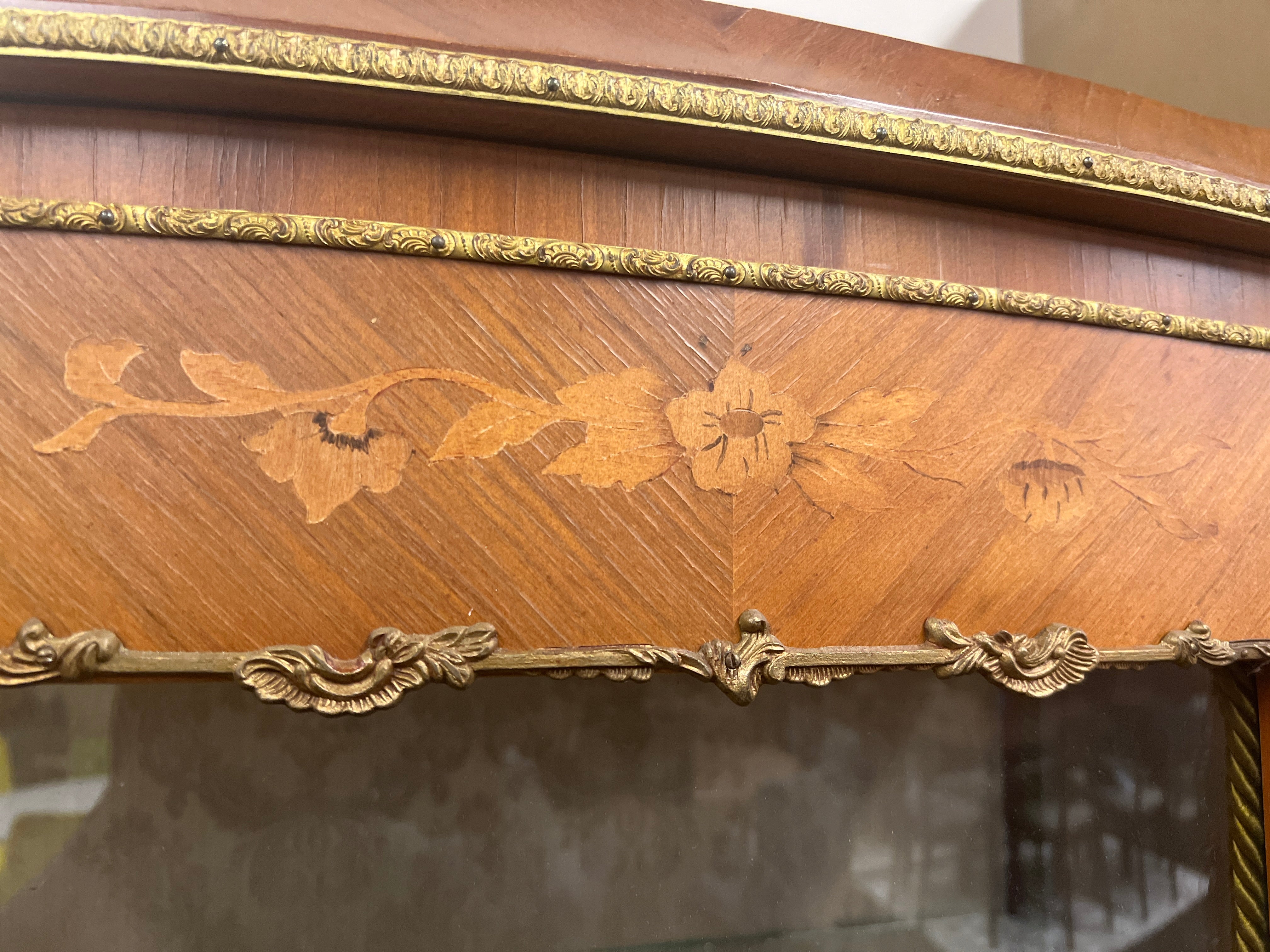 Rococo Revival  Antique Curio Cabinet with KEY