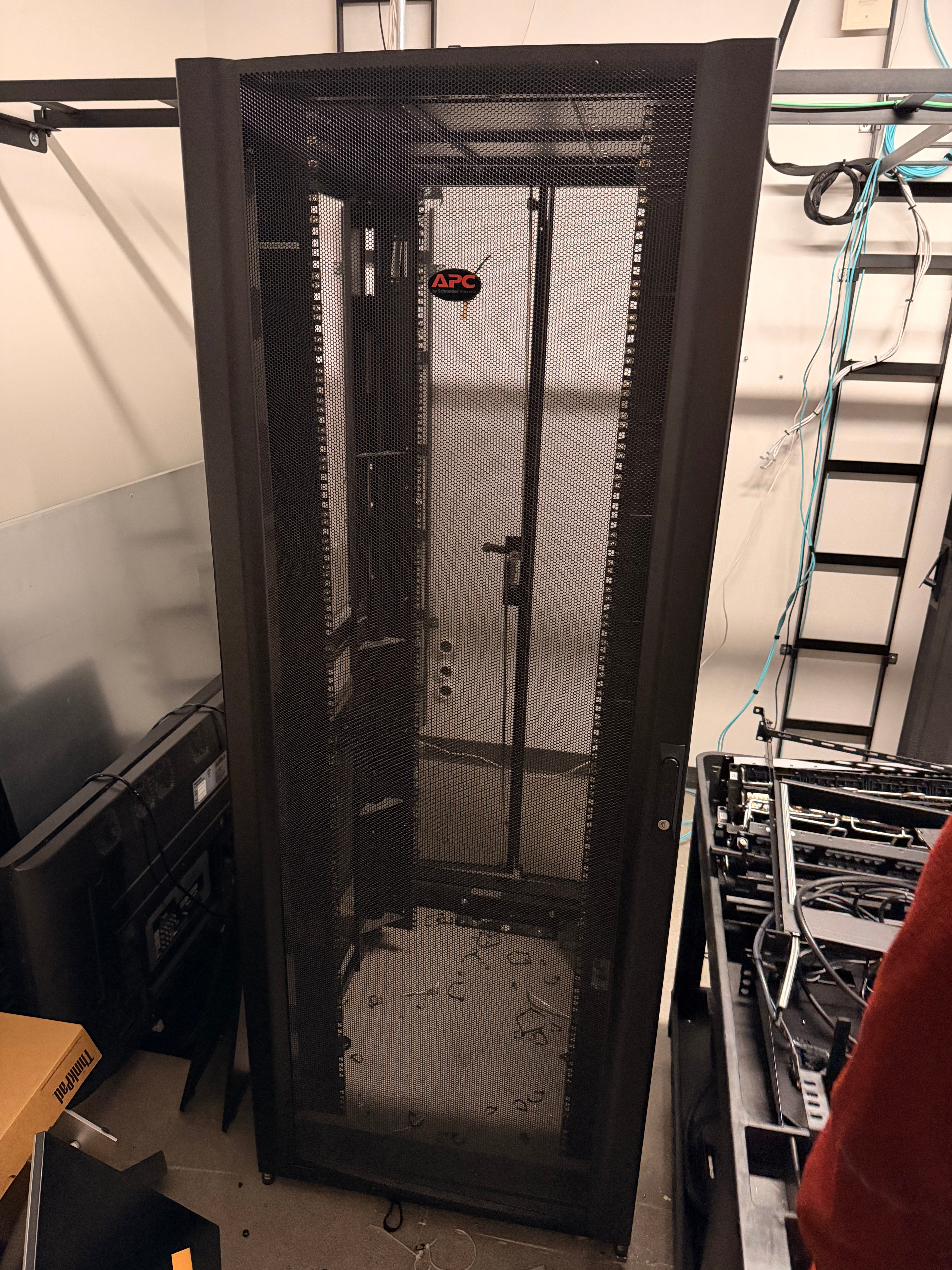 APC Sturdy Black Perforated Door Server Rack Cabinet