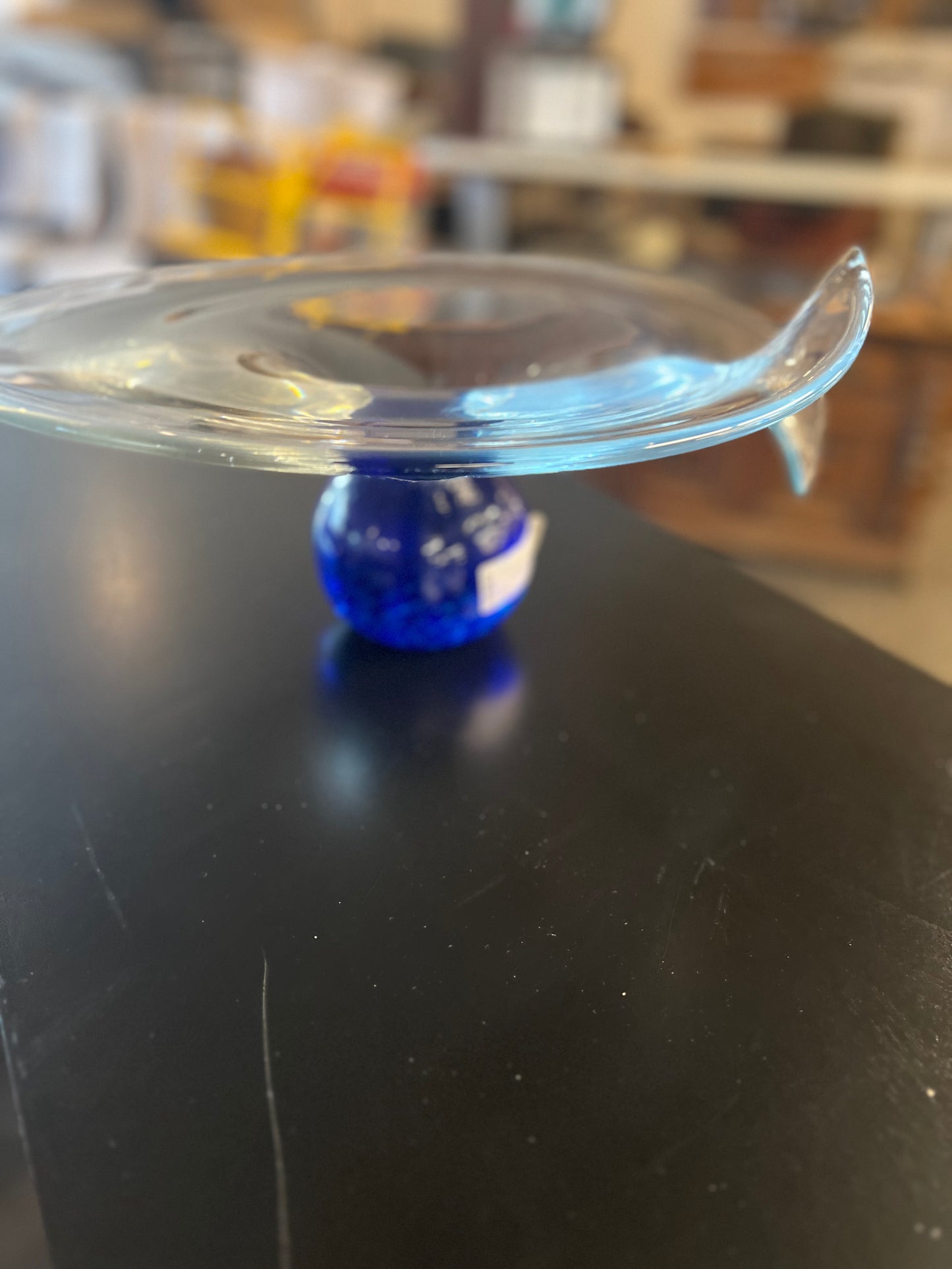 Large display bowl with blue base