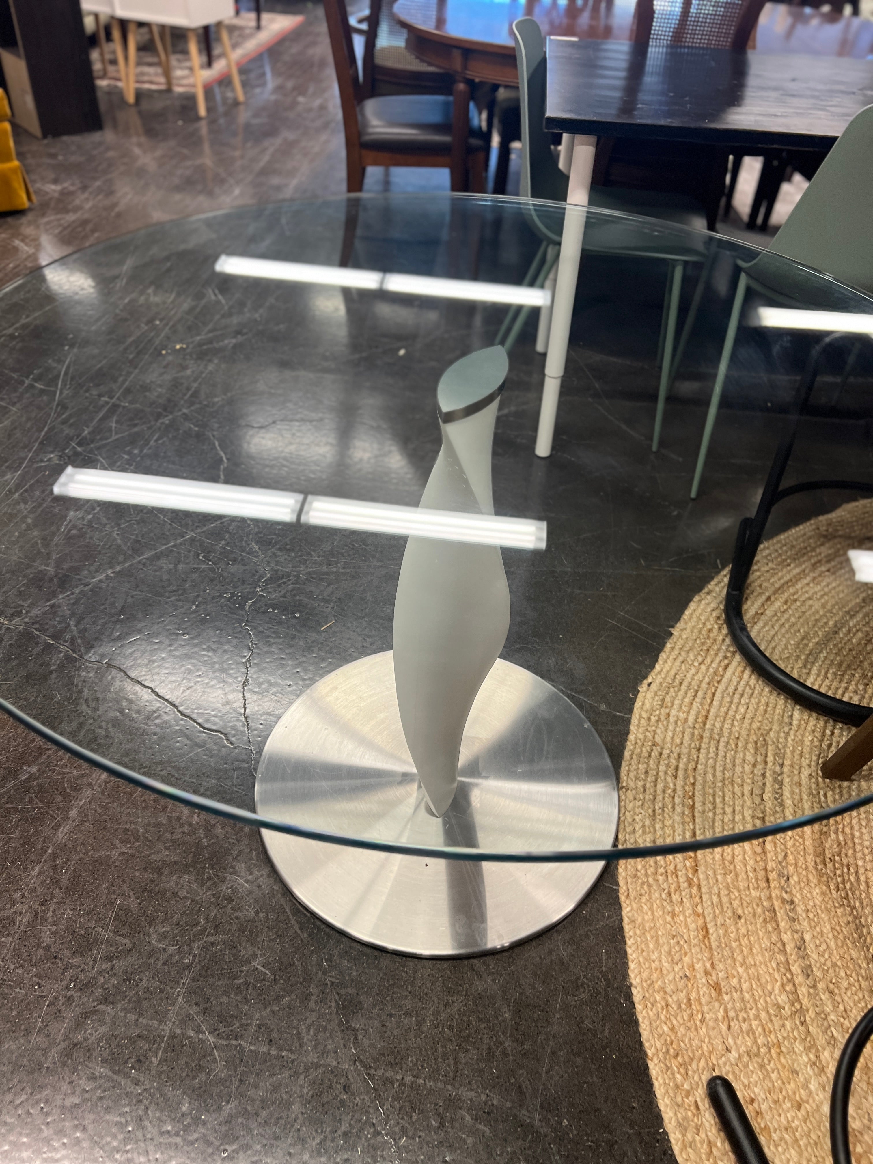 Porada Glass Table With White Base