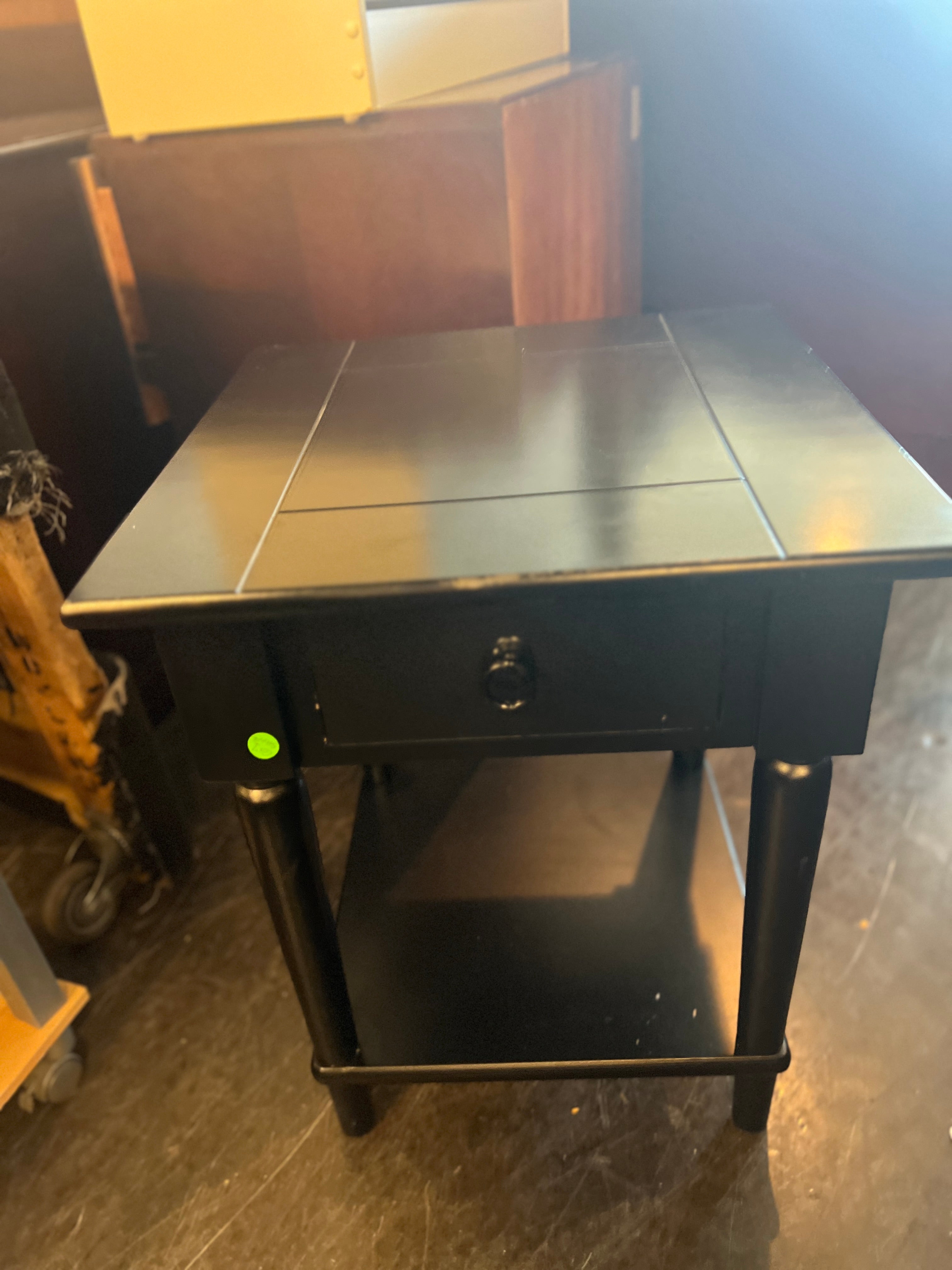 Black 2 tier Side Table.