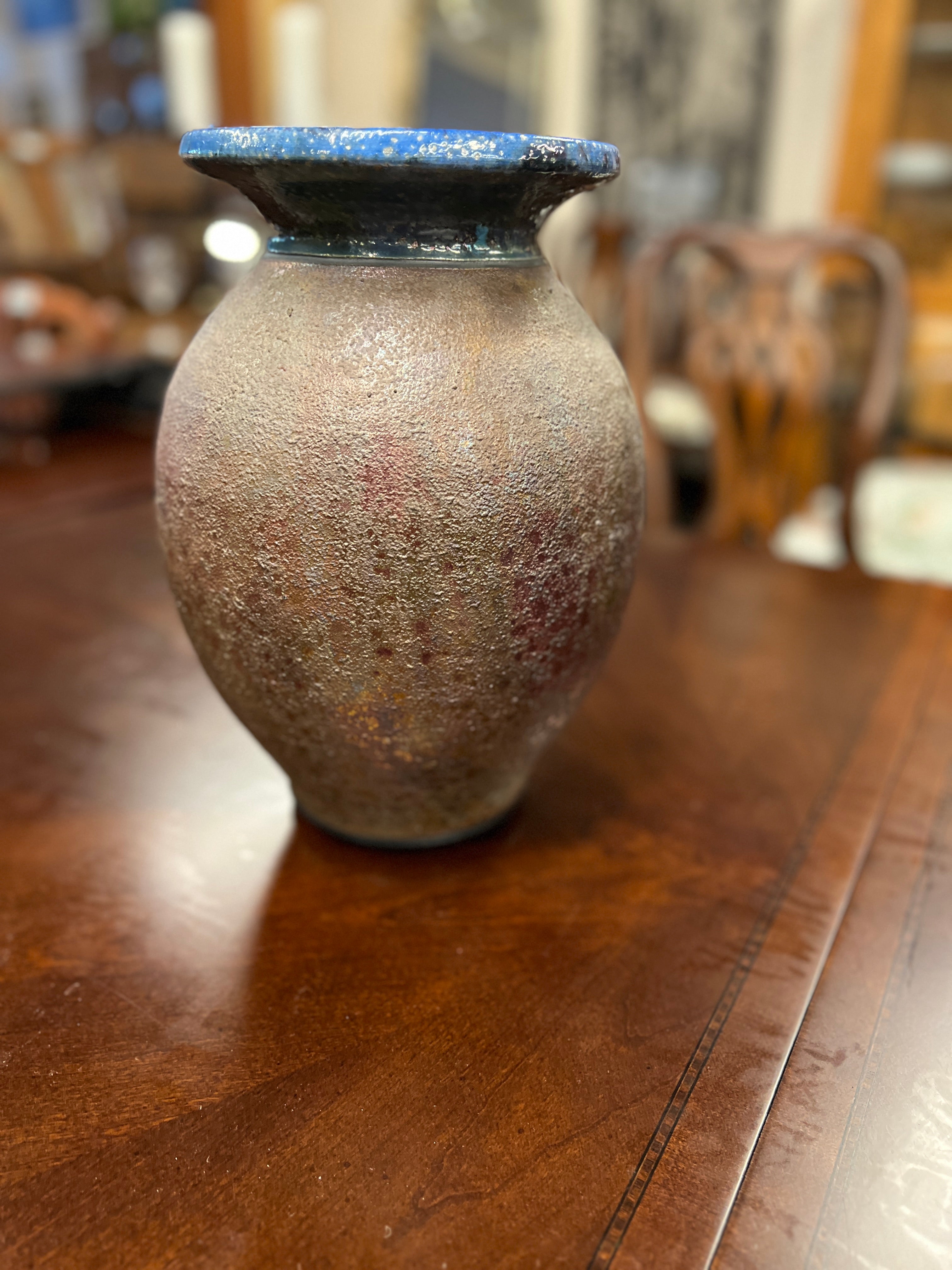 Blue and Copper Multi Fired Large Decorative vase
