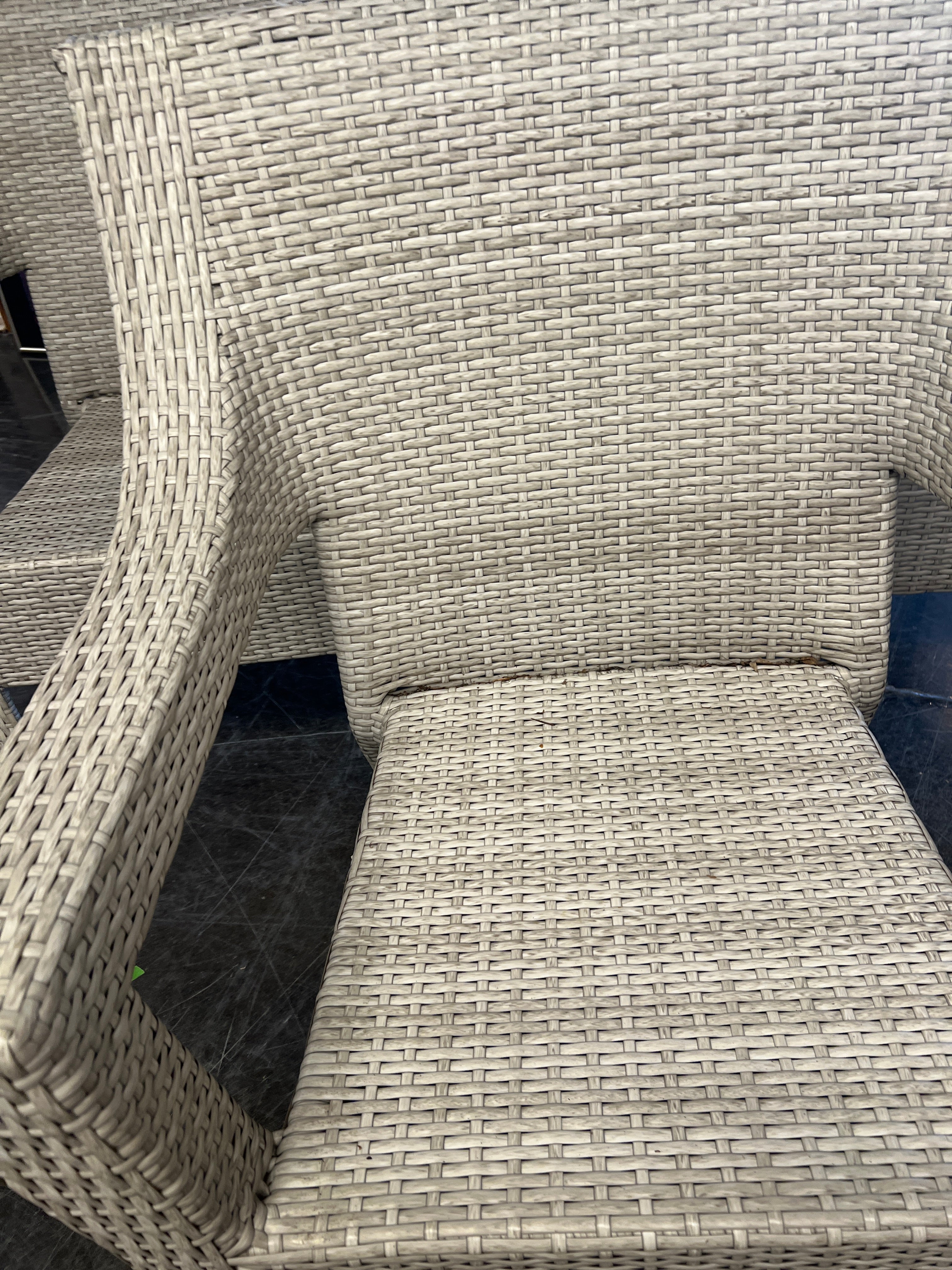 White Rattan Outdoor Patio Chairs (Set of Three)