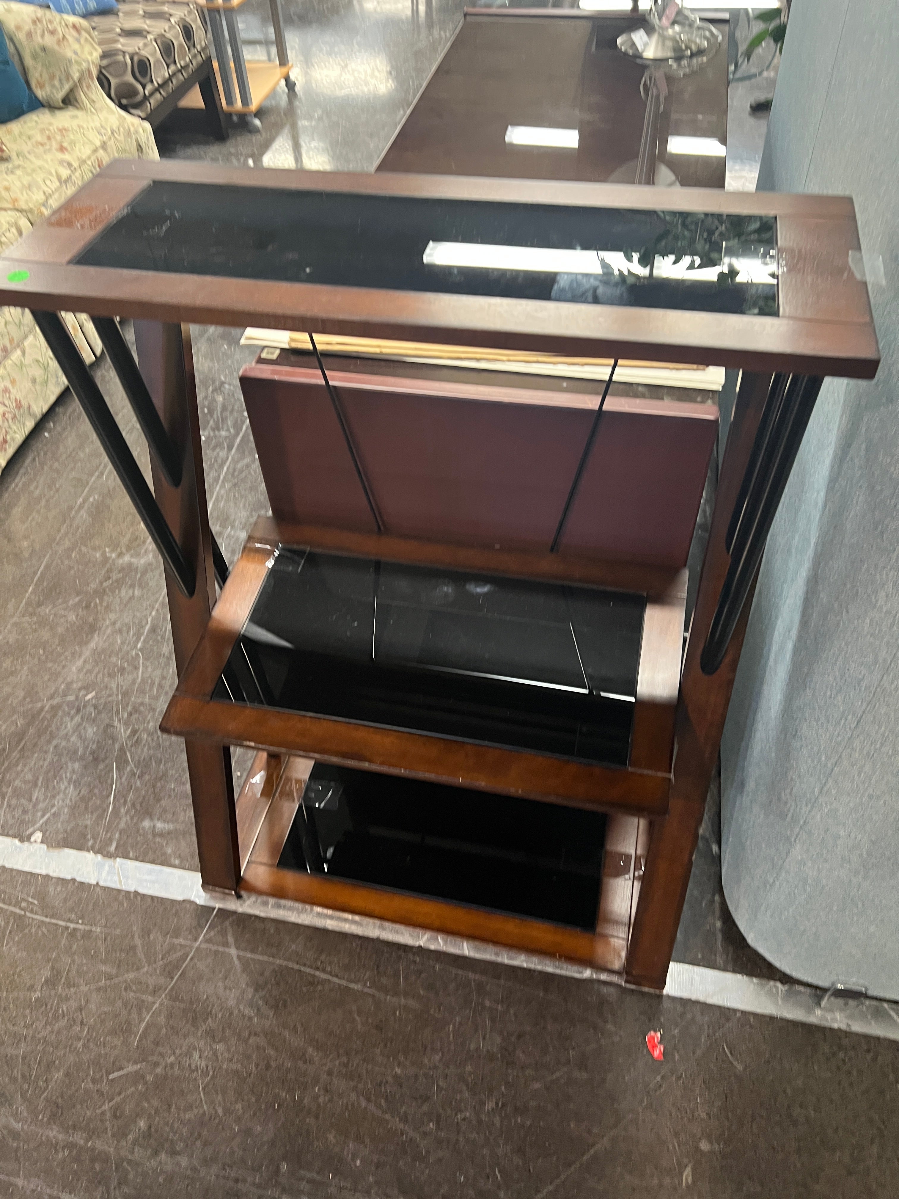 Wood and Glass Metal Shelf