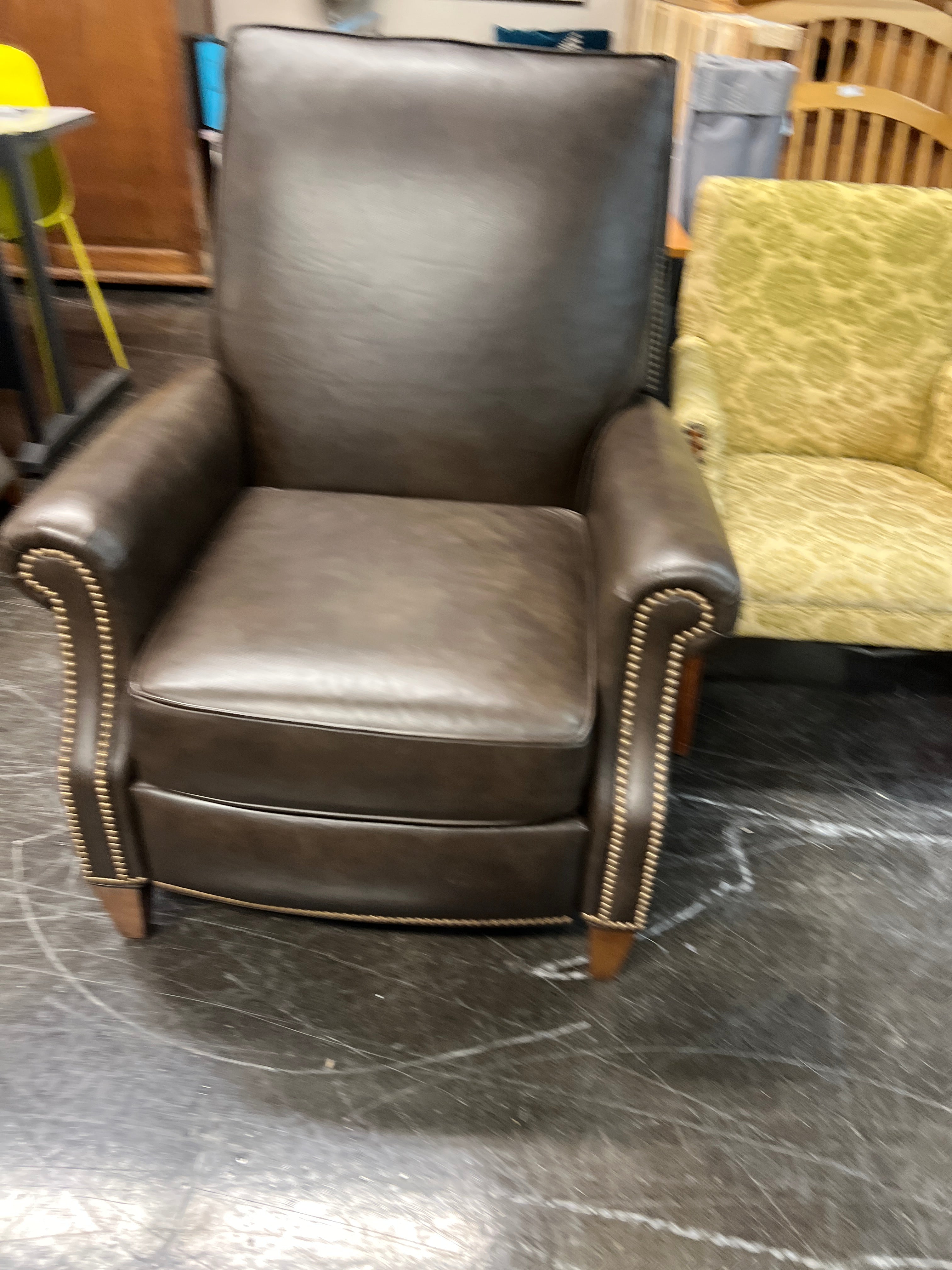 Ethan Allen, Colburn Leather Recliner, Omni/Brown