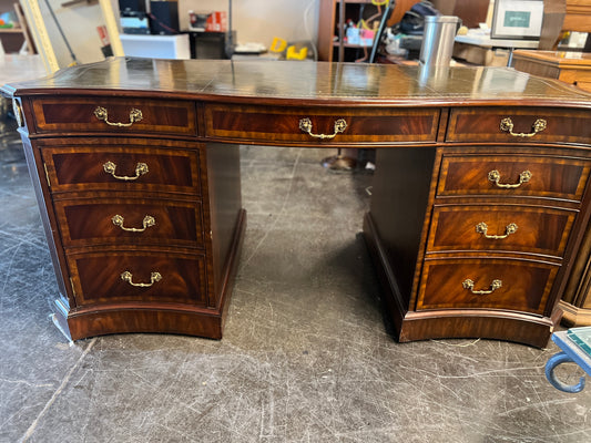Maitland Smith Green Leather Top Executive Desk