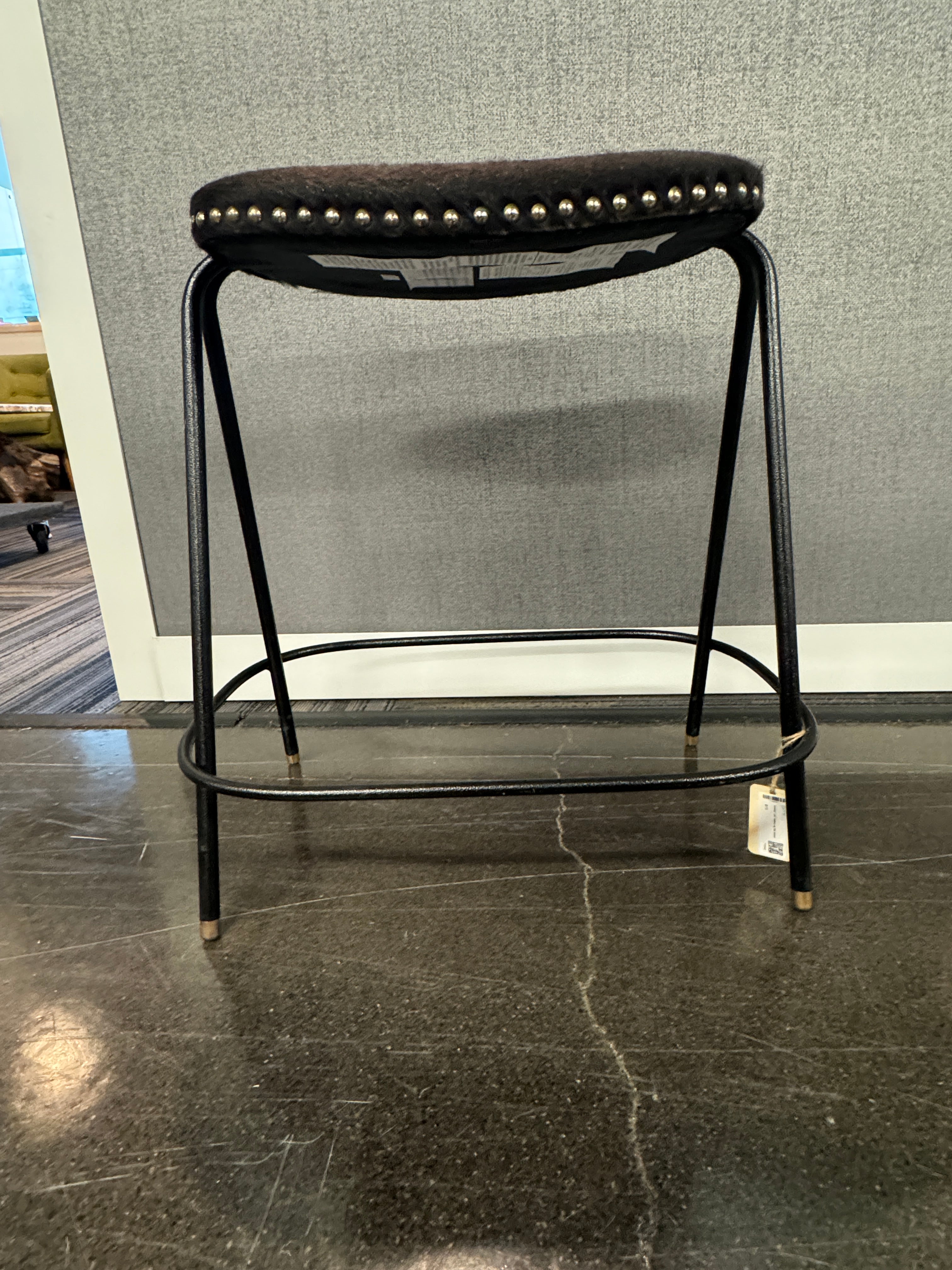 Modern CB2 Metal-Leg Cowhide Counter Stools