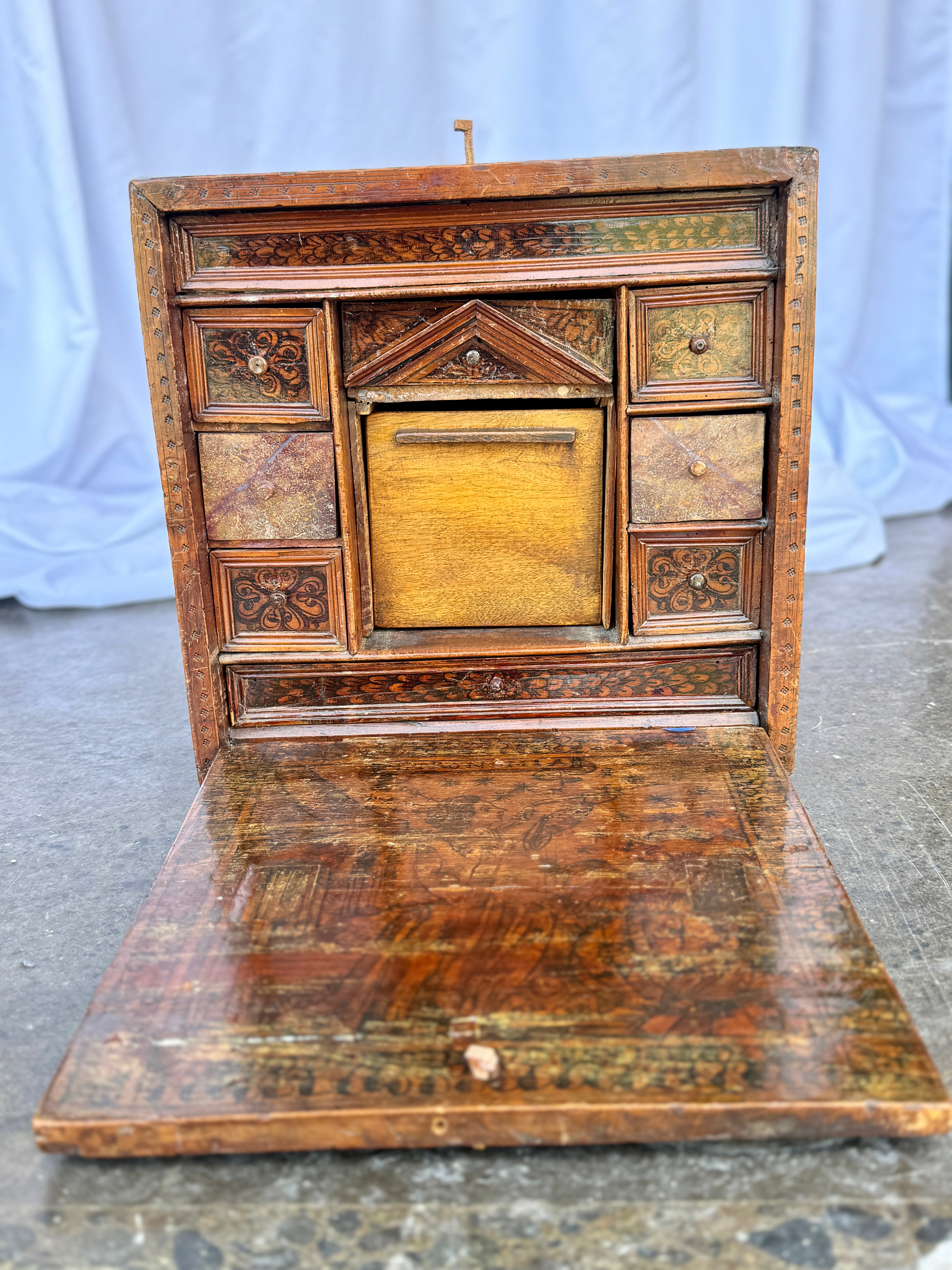 17th Century Hand-Carved Cabinet – Ornate Figural Detailing