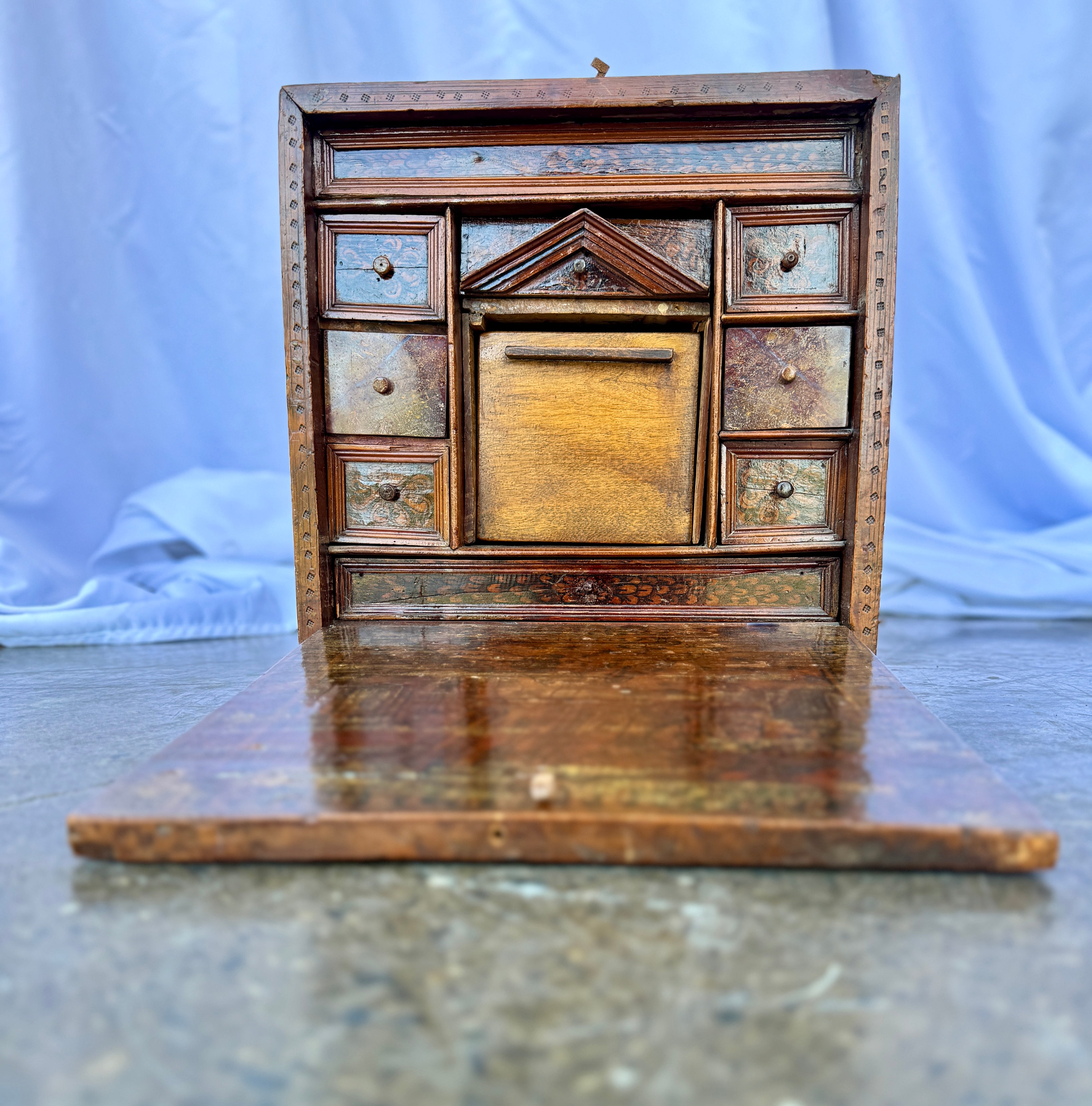 17th Century Hand-Carved Cabinet – Ornate Figural Detailing