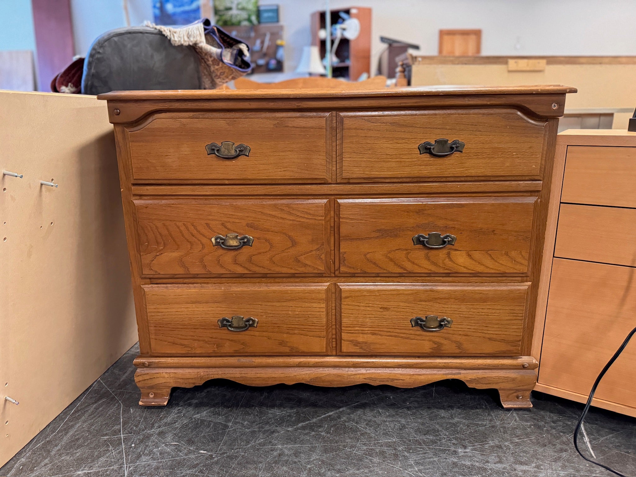 3 Drawer Dresser With Brass Pulls